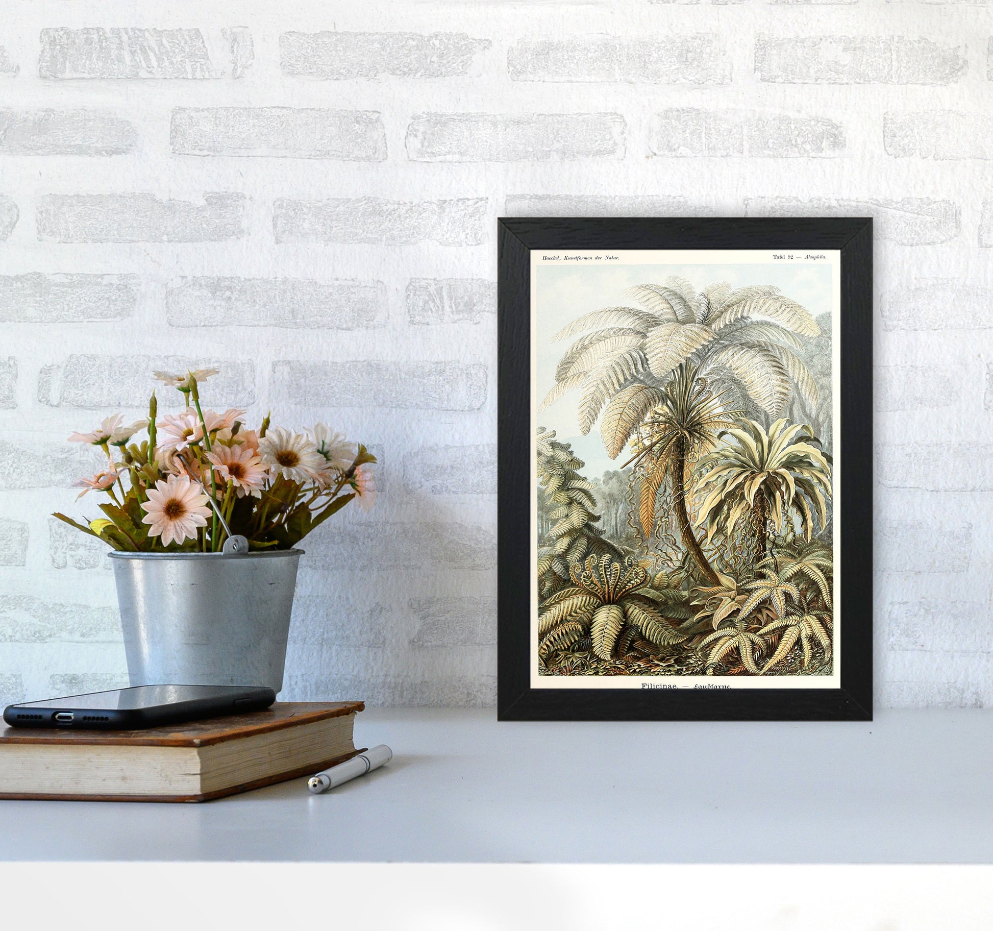 Vintage Jungle Illustration Art Print by Jason Stanley A4 White Frame
