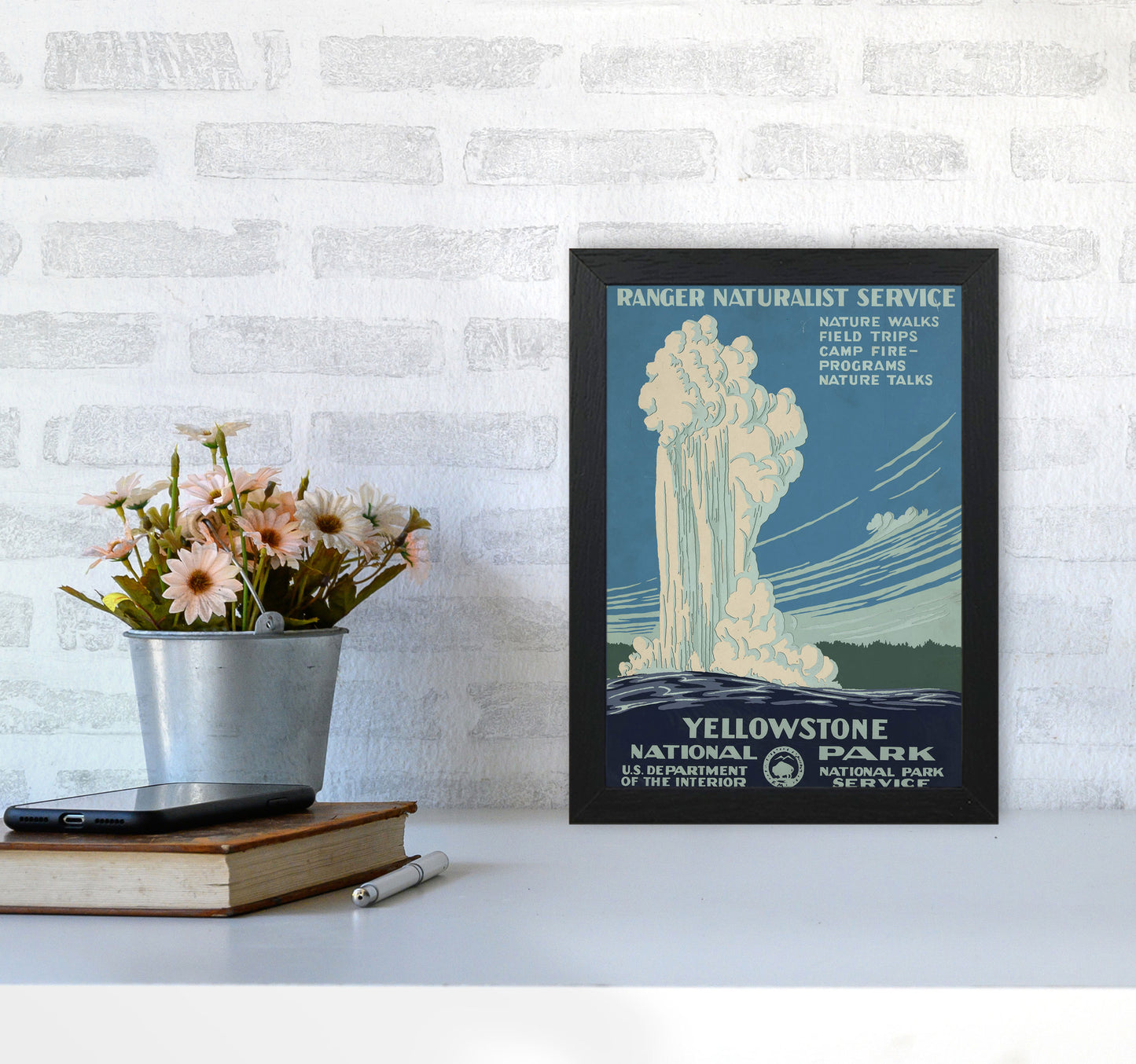 Yellowstone National Park Art Print by Jason Stanley A4 White Frame