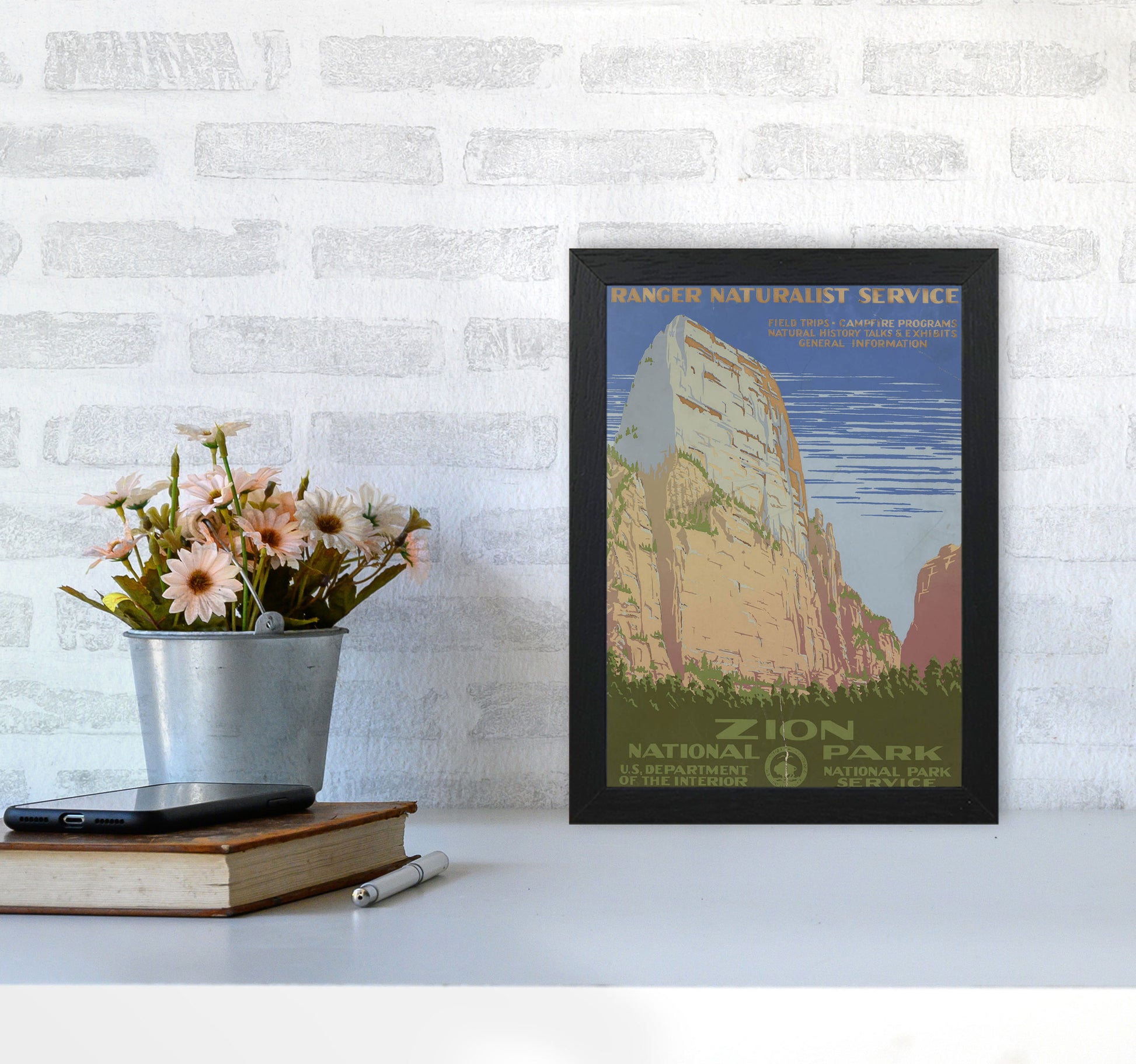 Zion National Park Art Print by Jason Stanley A4 White Frame