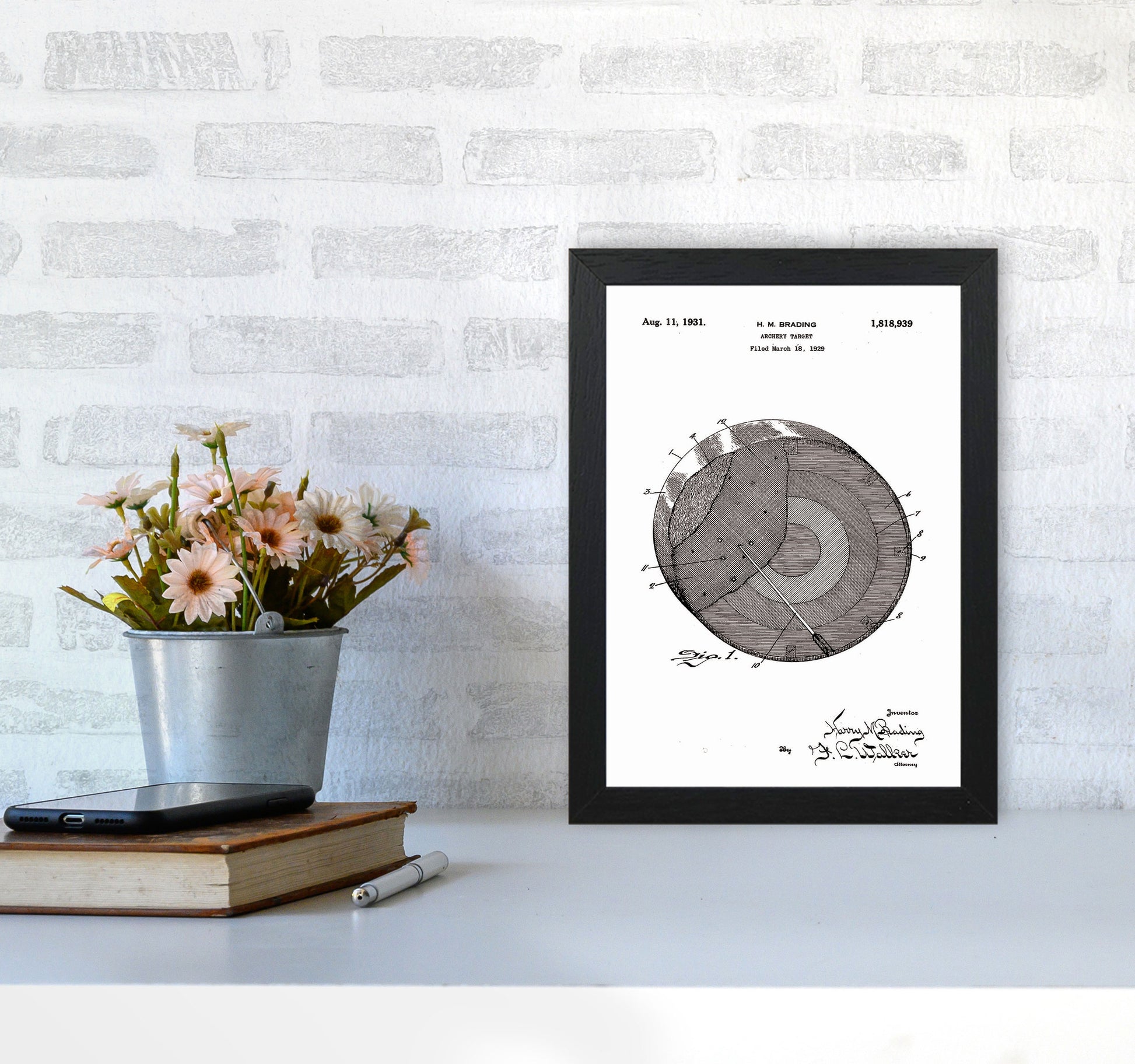 Archery Target Patent Art Print by Jason Stanley A4 White Frame