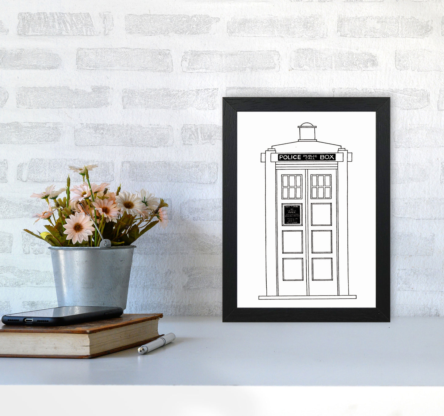Police Call Box Patent Art Print by Jason Stanley A4 White Frame