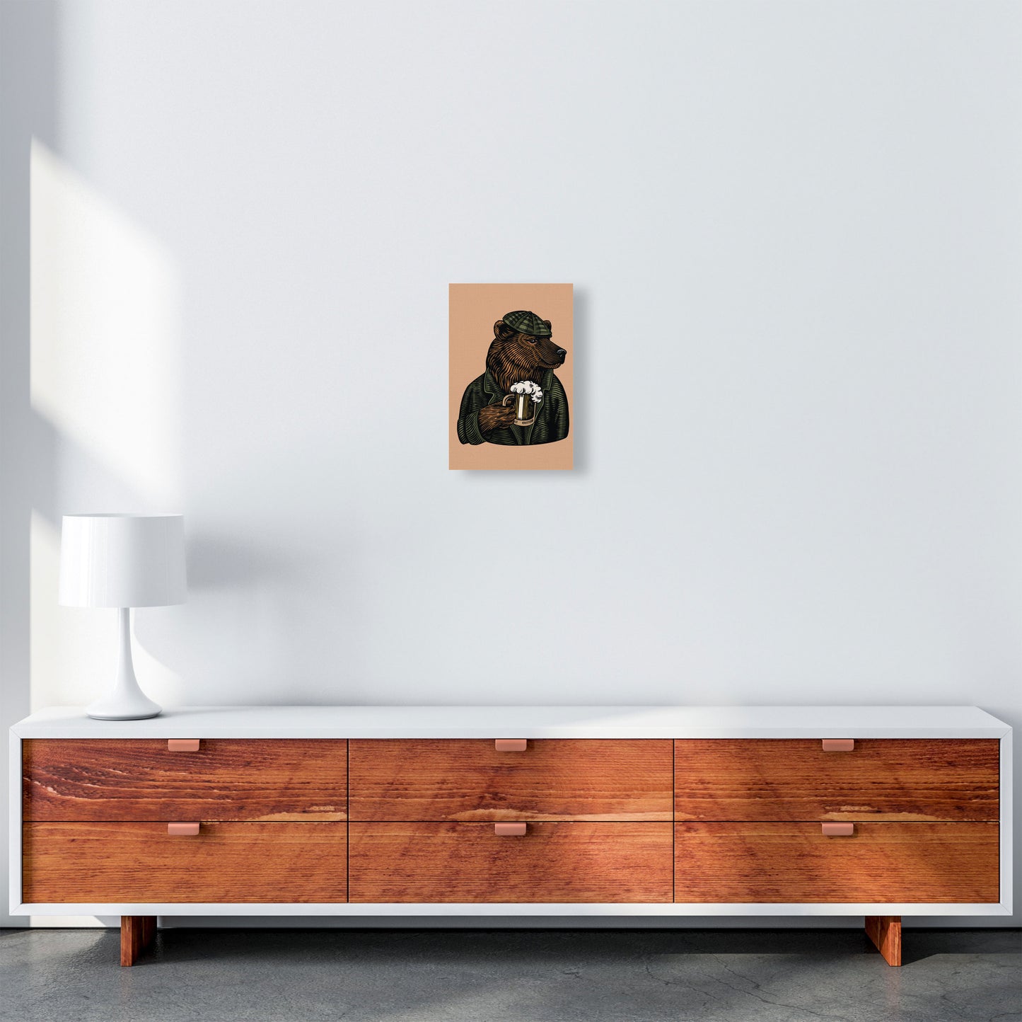 Frosty The Bear With A Frosty Beer Art Print by Jason Stanley A4 Canvas