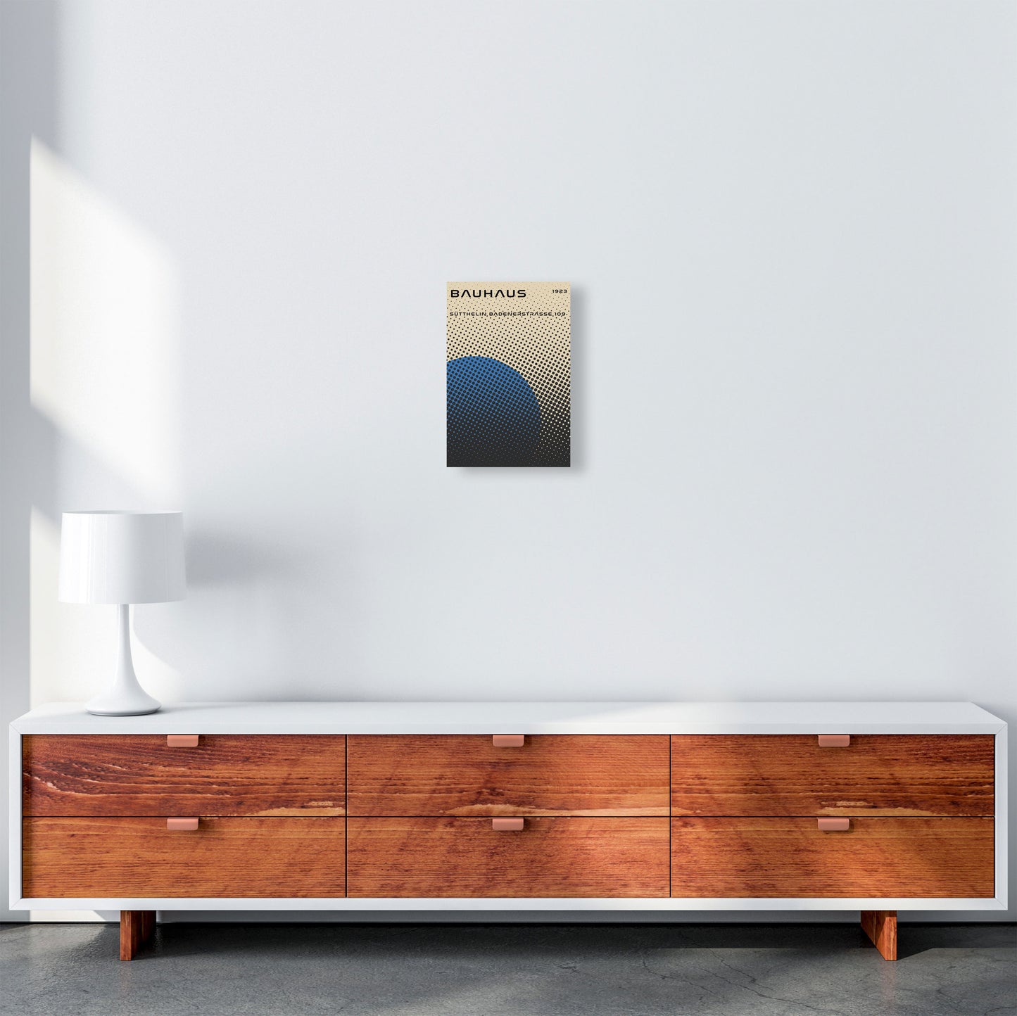 Bauhaus Geometric Blue Vibe Art Print by Jason Stanley A4 Canvas