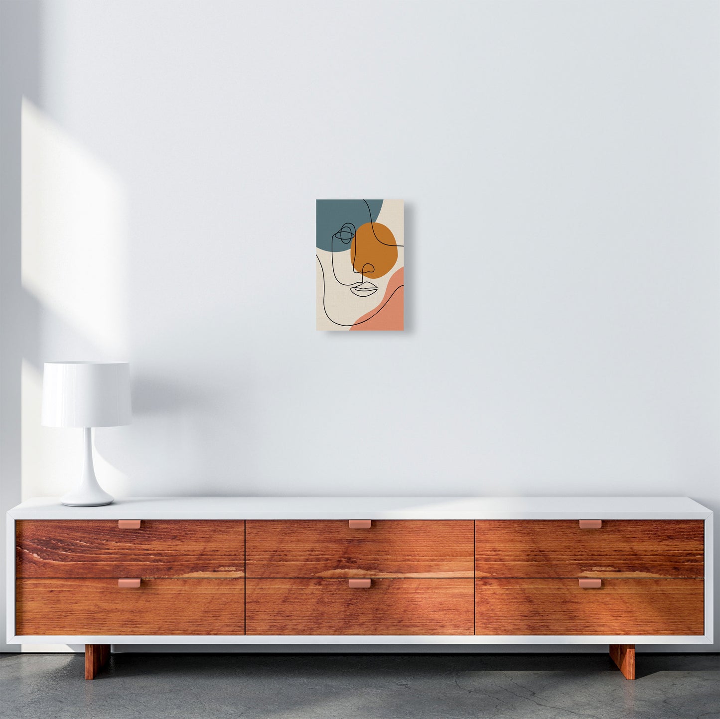 Abstract Face Line Drawing Art Print by Jason Stanley A4 Canvas