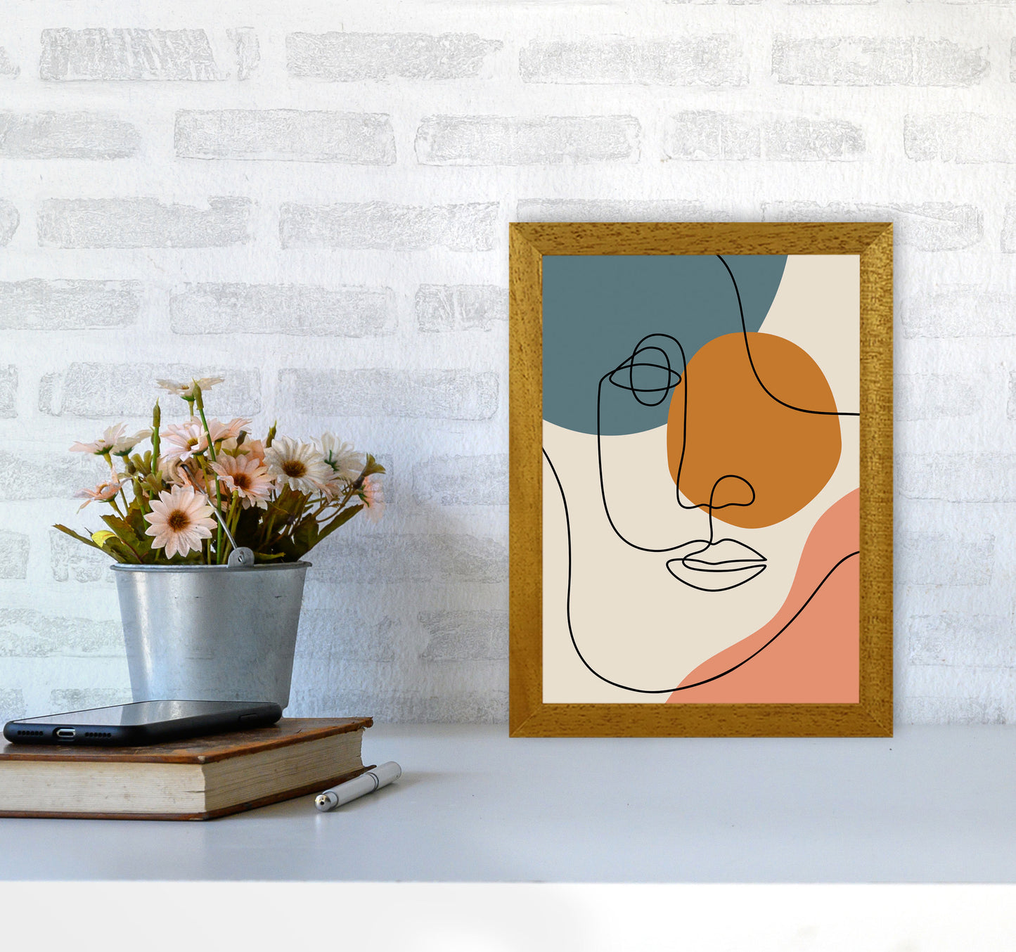 Abstract Face Line Drawing Art Print by Jason Stanley A4 Print Only