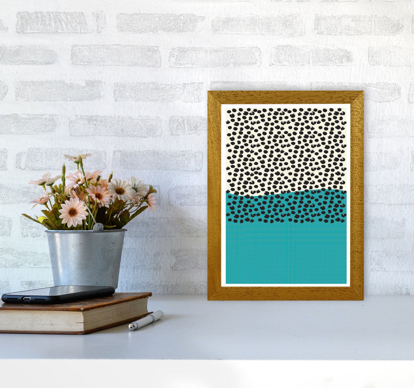 Blue Vibe Halftone Art Print by Jason Stanley A4 Print Only
