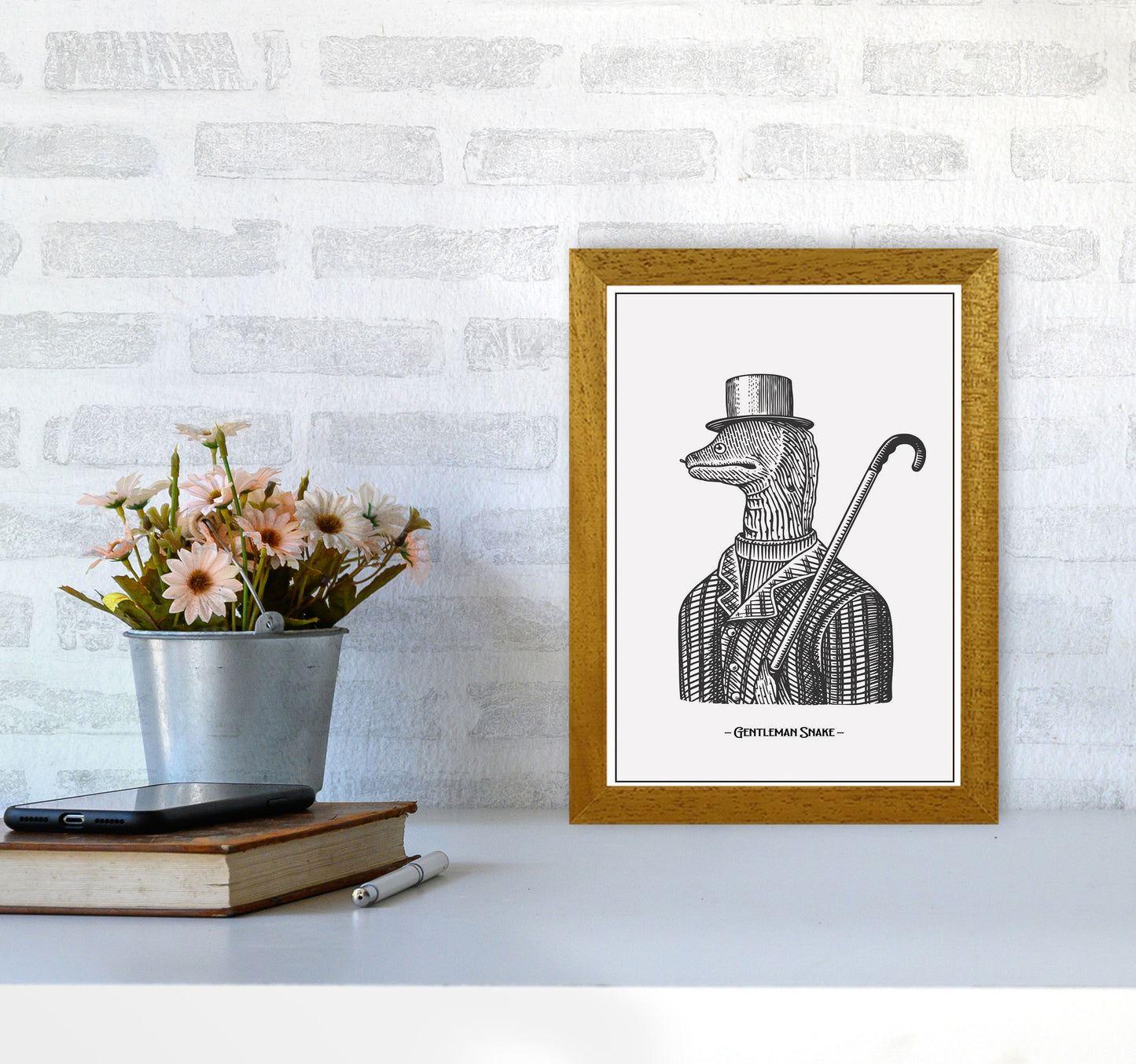 Gentlemen Snake Art Print by Jason Stanley A4 Print Only