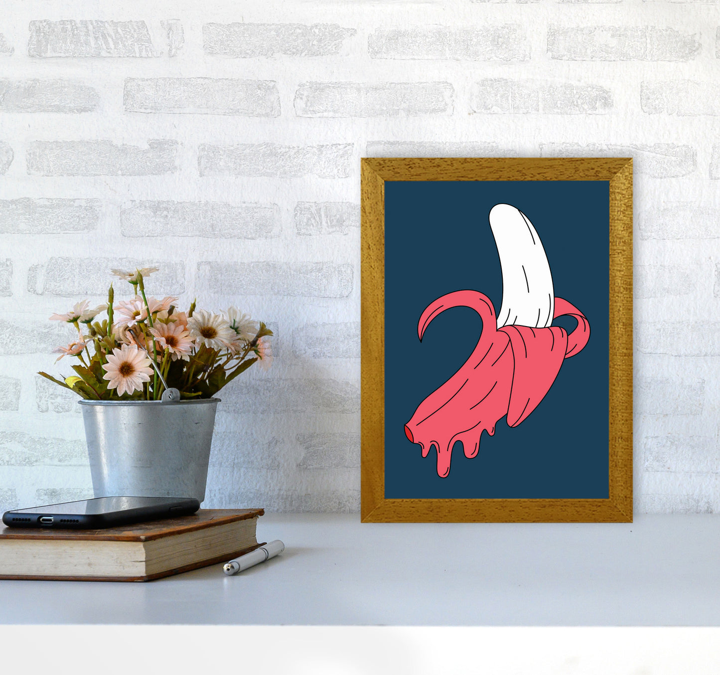 Melting Banana Art Print by Jason Stanley A4 Print Only