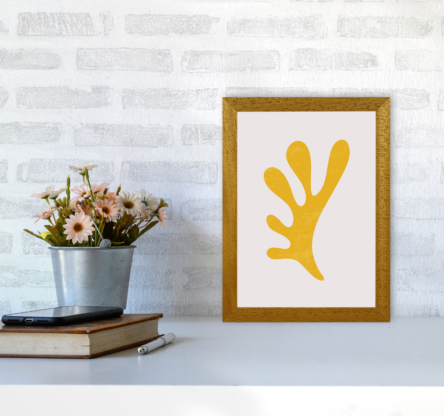 Abstract Yellow Algae Art Print by Jason Stanley A4 Print Only