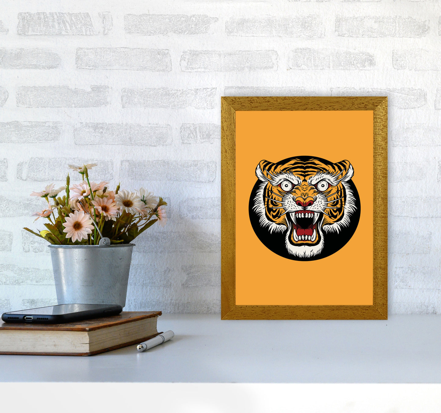 Vintage Tiger Art Print by Jason Stanley A4 Print Only