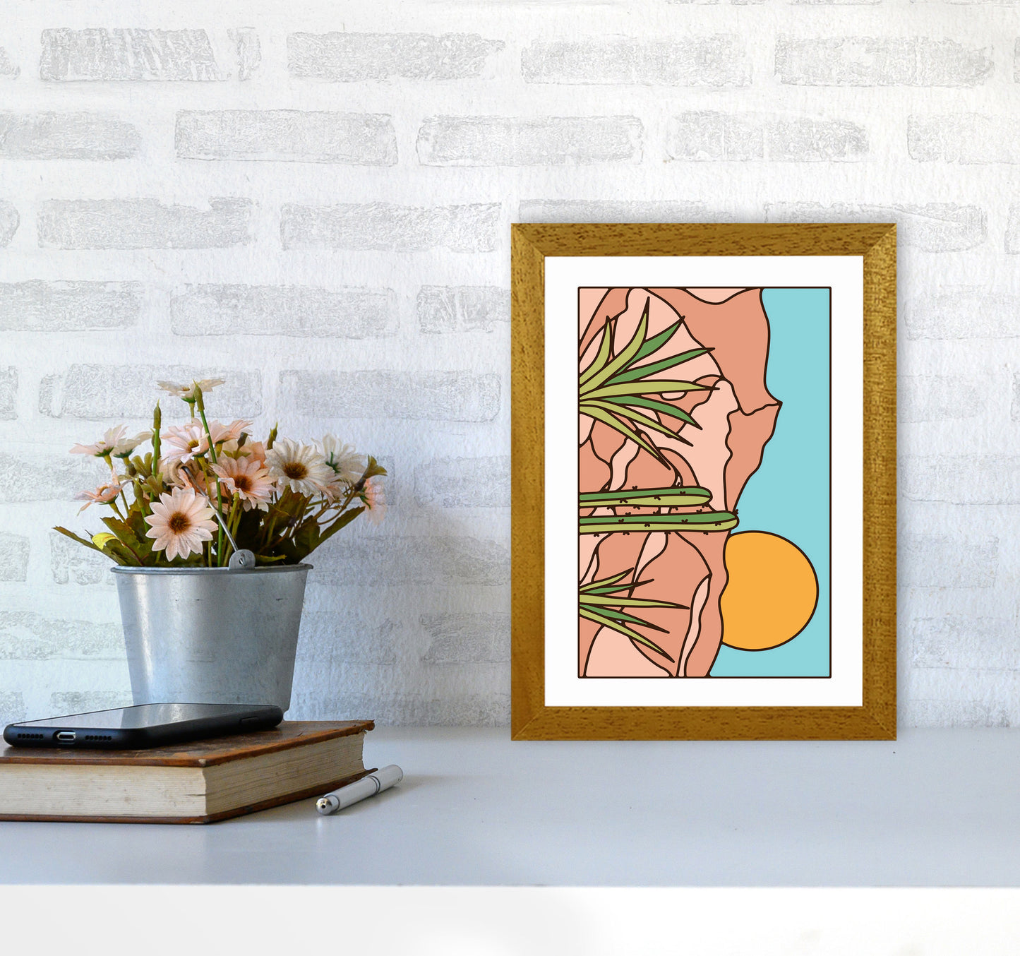 Minimal Desert Sunset Landscape Art Print by Jason Stanley A4 Print Only