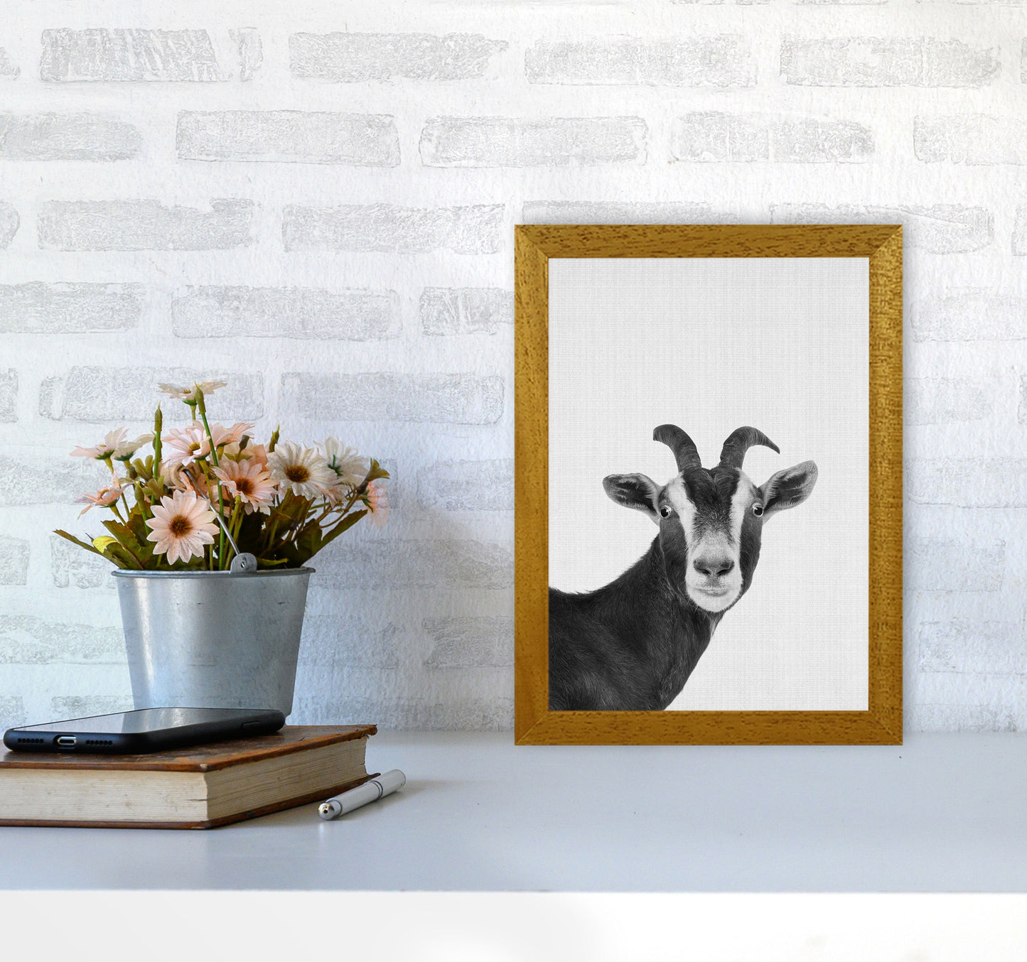 Surprised Goat Art Print by Jason Stanley A4 Print Only