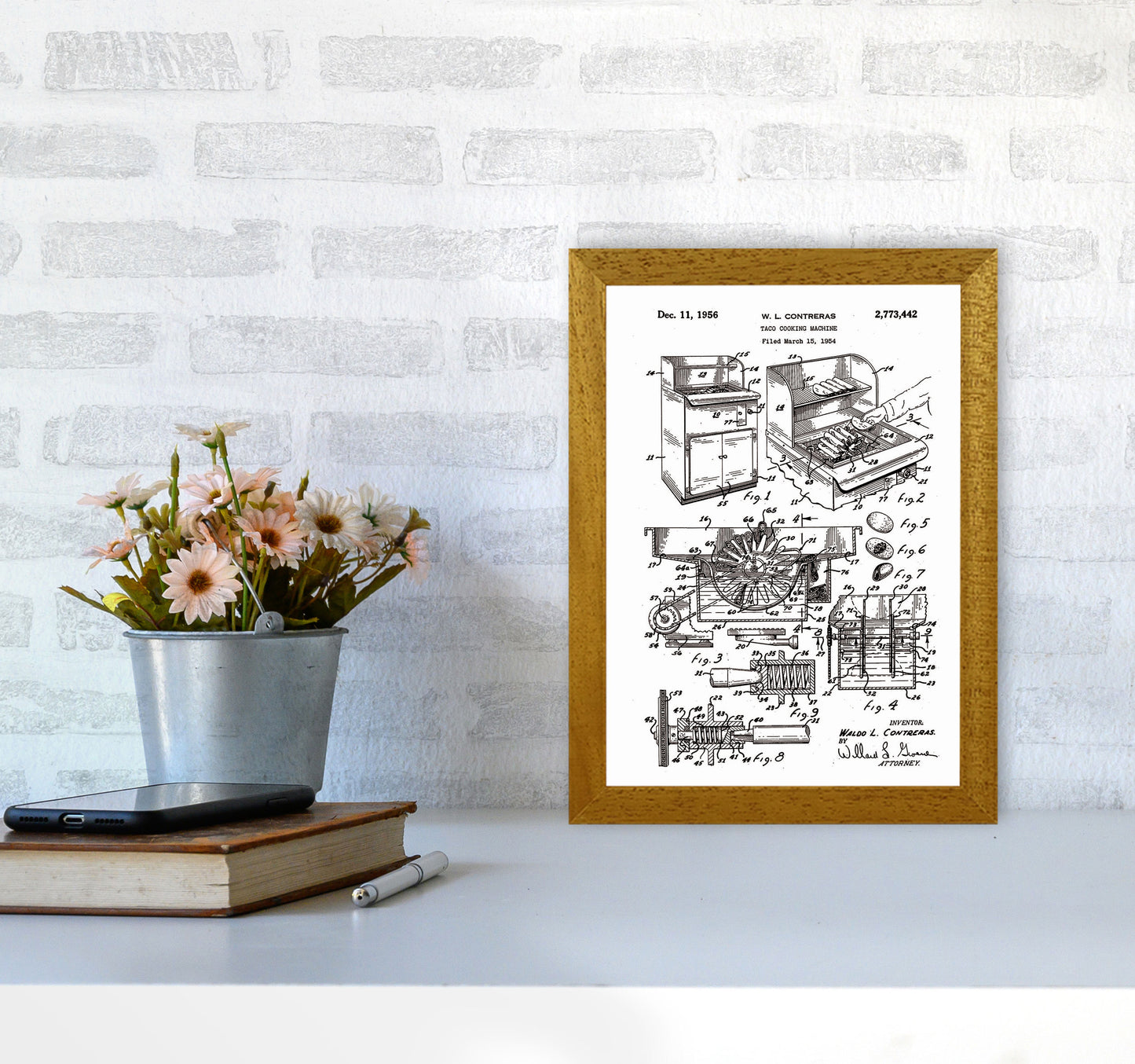 Taco Cooking Machine Patent Art Print by Jason Stanley A4 Print Only