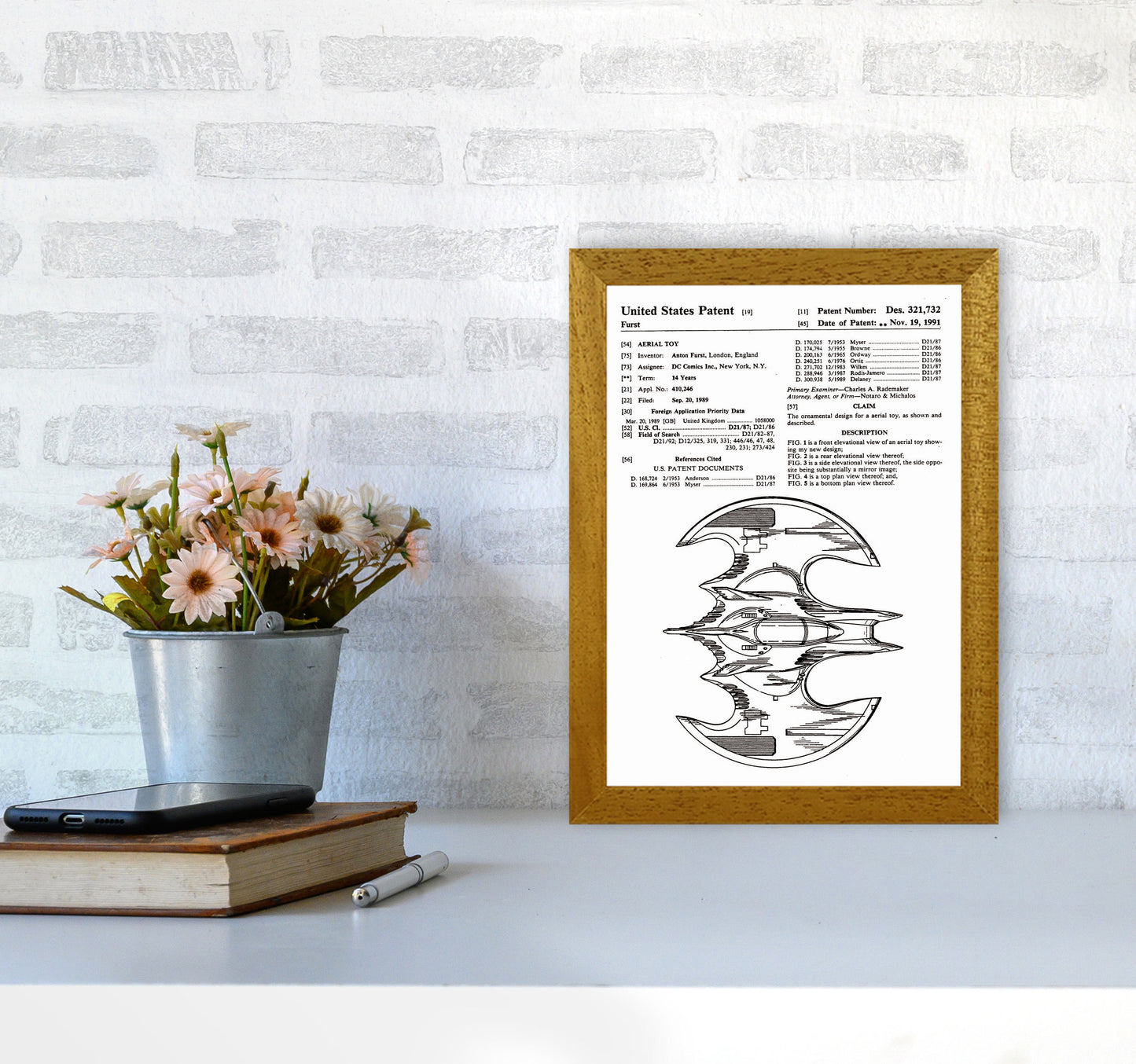 Batwing Patent Side View Art Print by Jason Stanley A4 Print Only