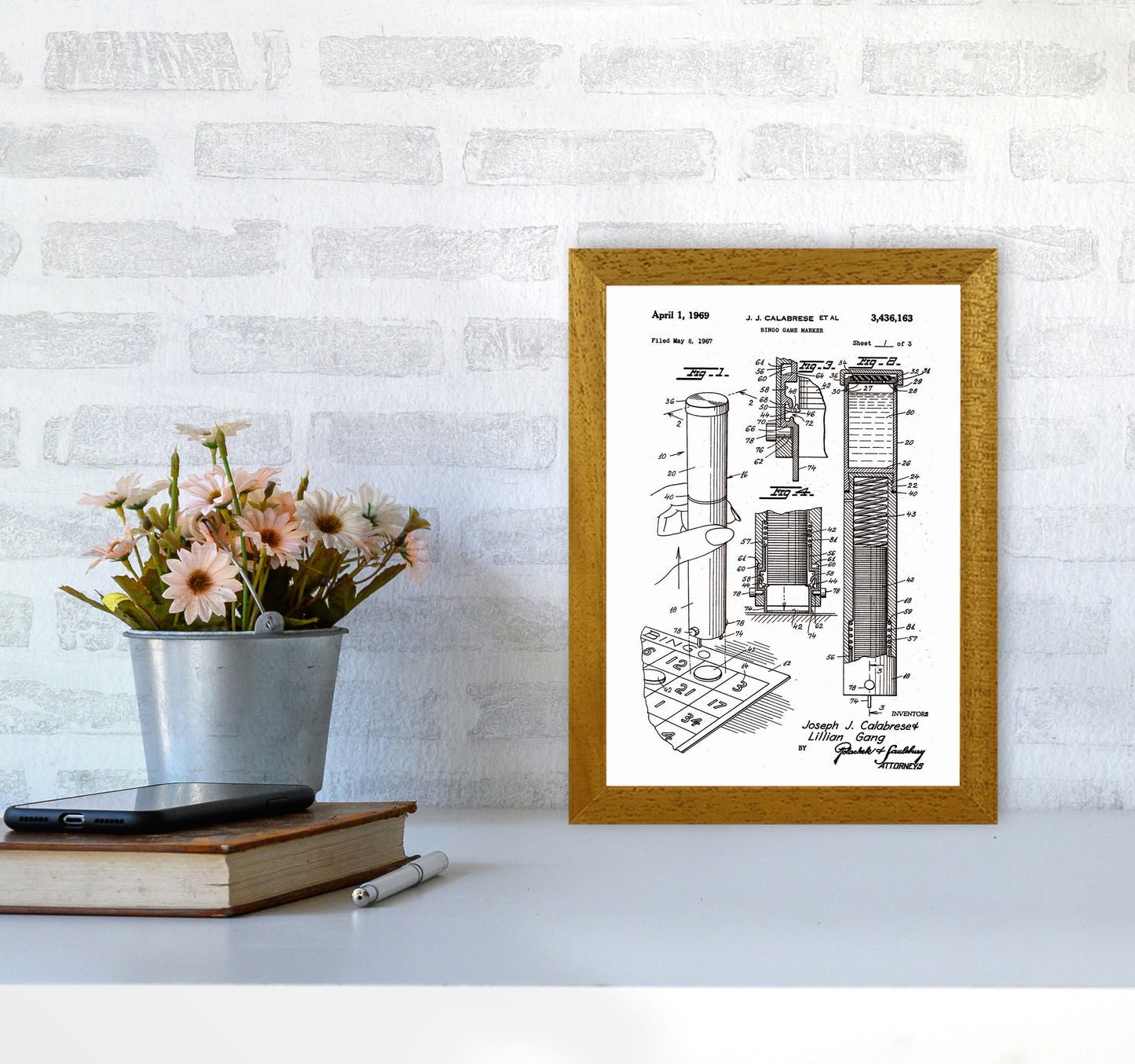 Bingo Game Marker Patent Art Print by Jason Stanley A4 Print Only