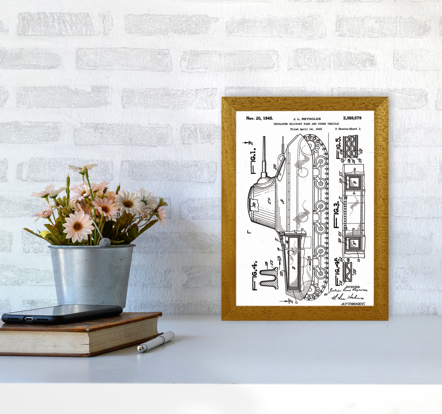 Military Tank 2 Patent Art Print by Jason Stanley A4 Print Only