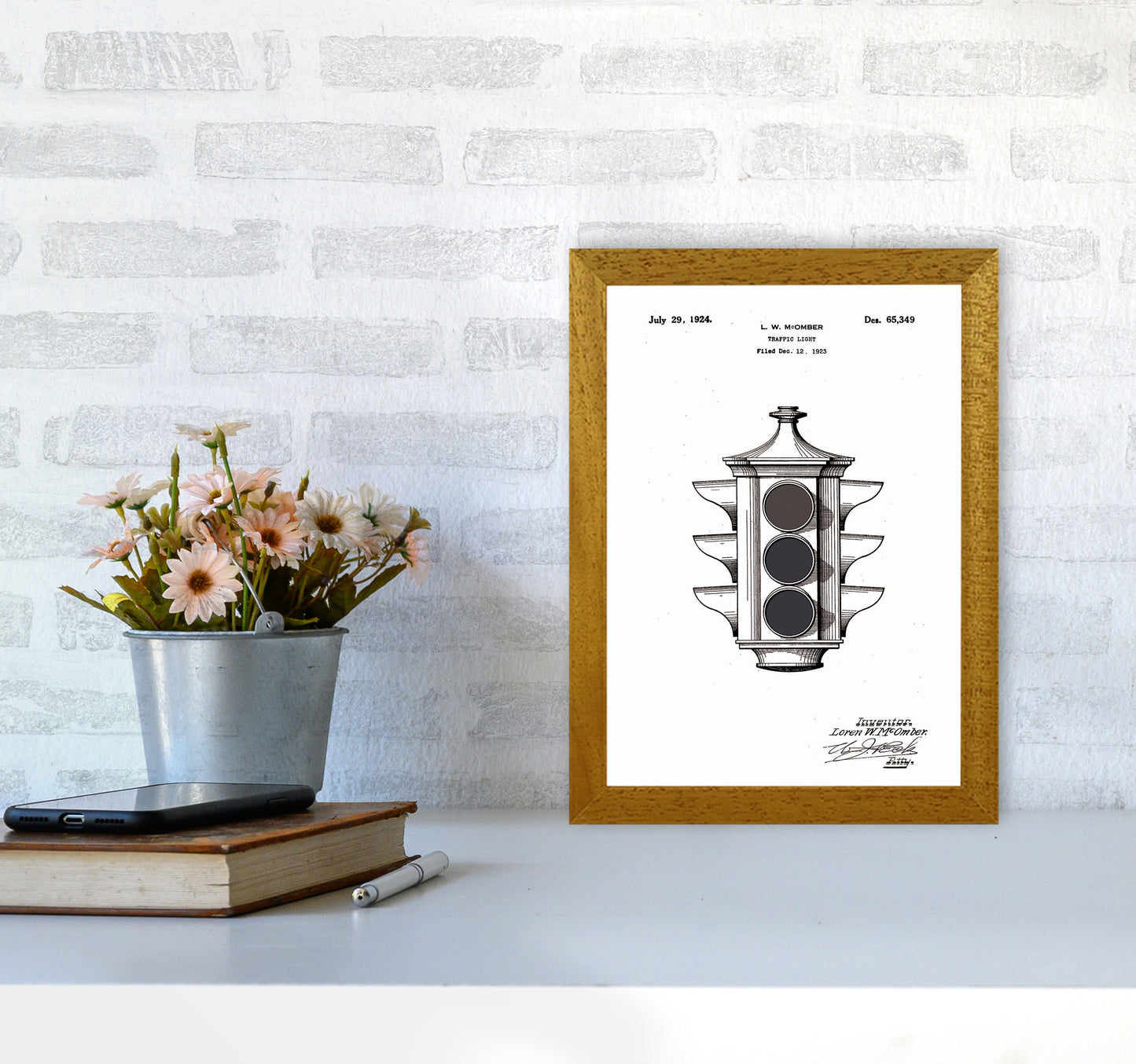 Traffic Light Patent Art Print by Jason Stanley A4 Print Only