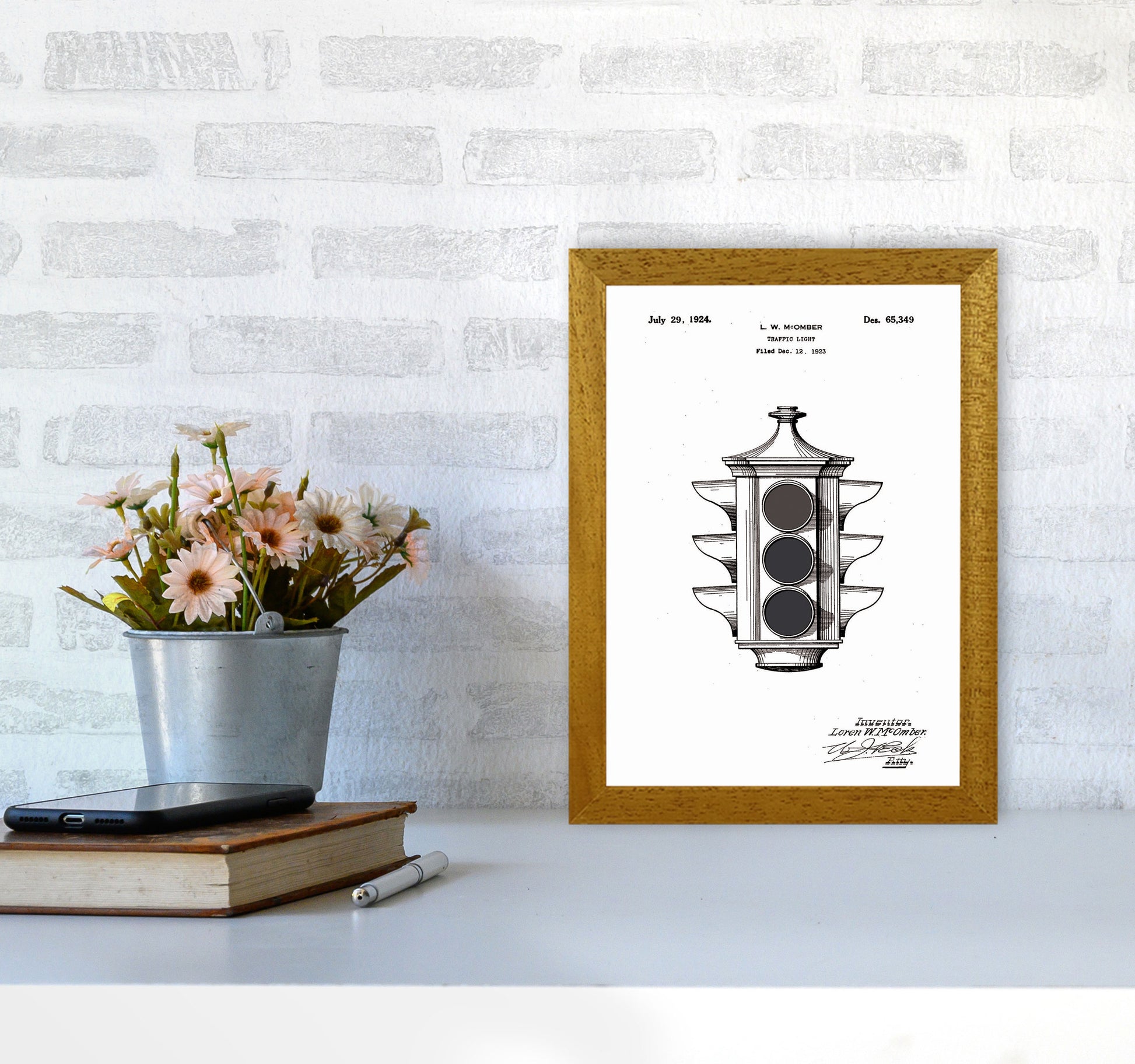 Traffic Light Patent Art Print by Jason Stanley A4 Print Only