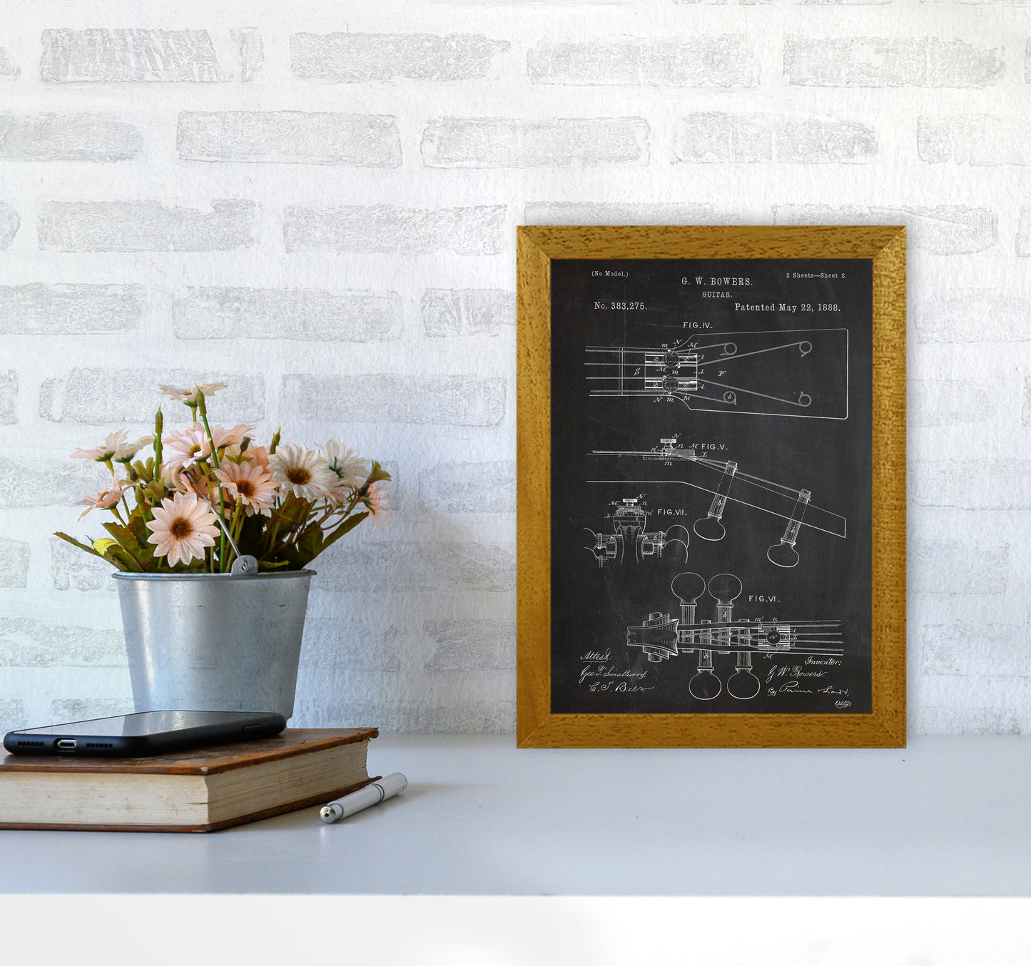 Guitar Neck Patent Art Print by Jason Stanley A4 Print Only