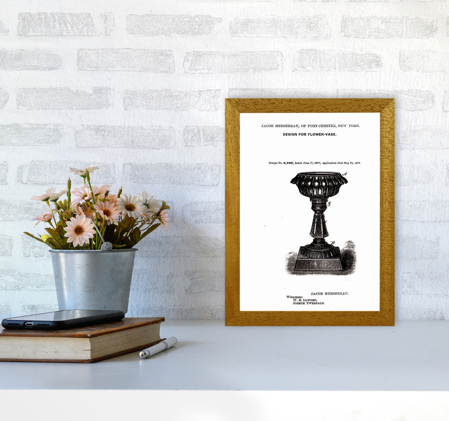 Flower Vase Patent Art Print by Jason Stanley A4 Print Only