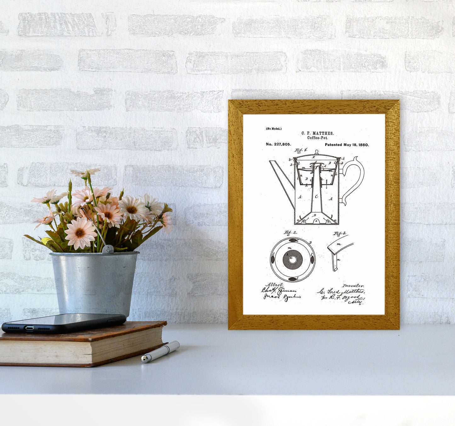 Coffee Pot Patent Art Print by Jason Stanley A4 Print Only