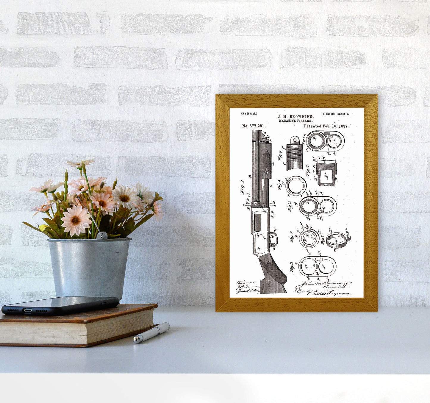 Shotgun Patent Art Print by Jason Stanley A4 Print Only