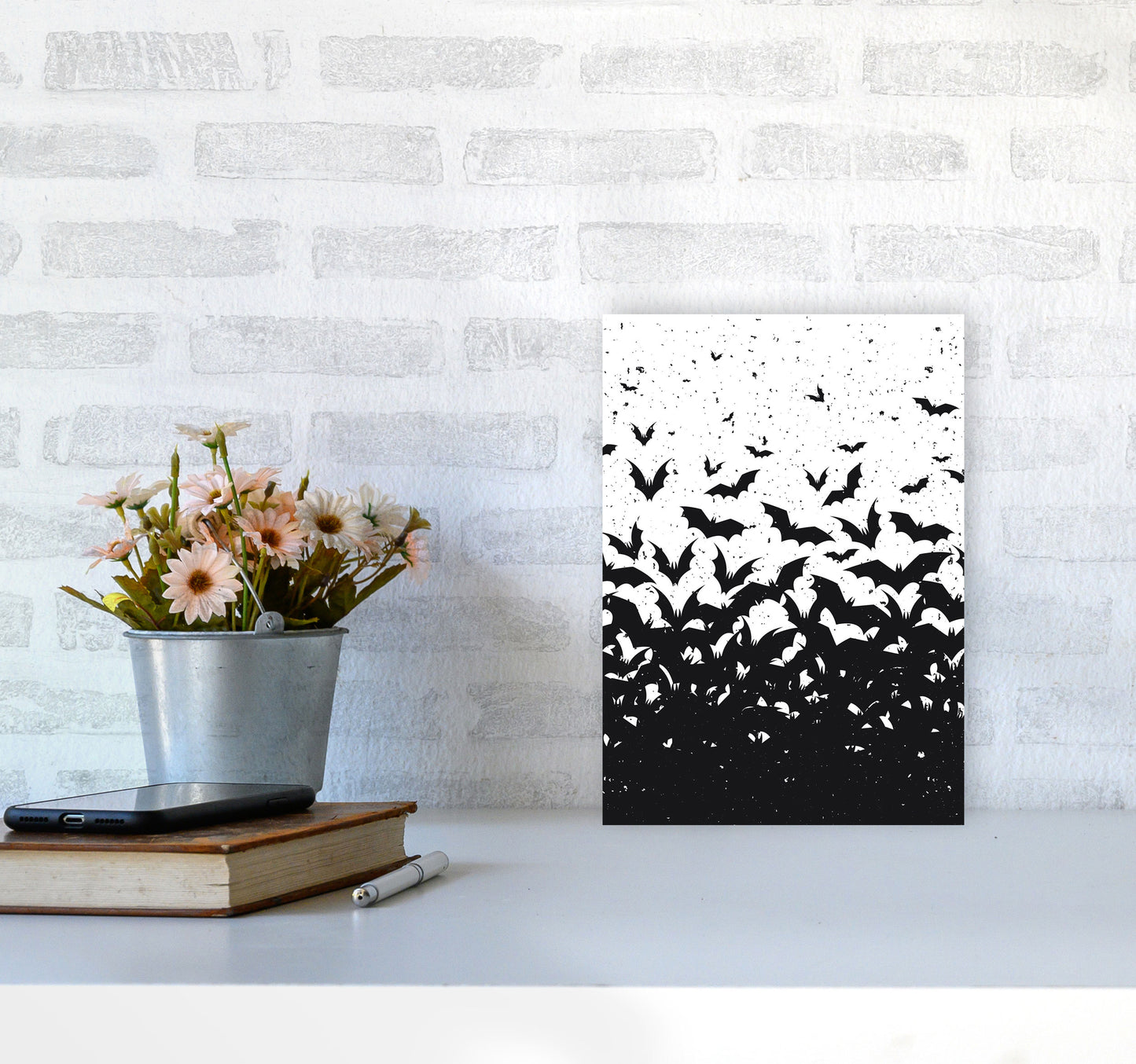 Look At All These Bats Art Print by Jason Stanley A4 Black Frame