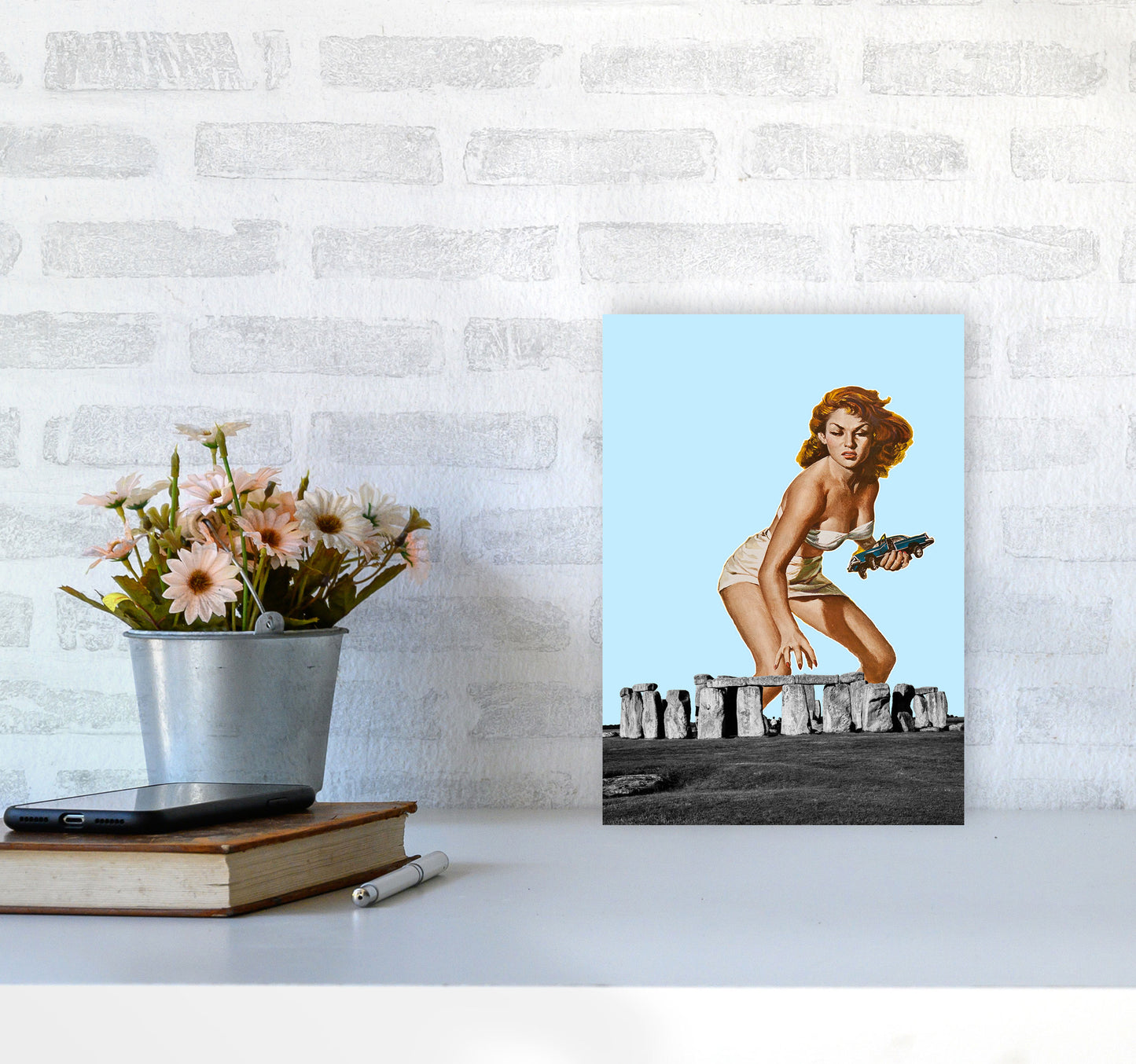 Attack On Stonehenge Art Print by Jason Stanley A4 Black Frame