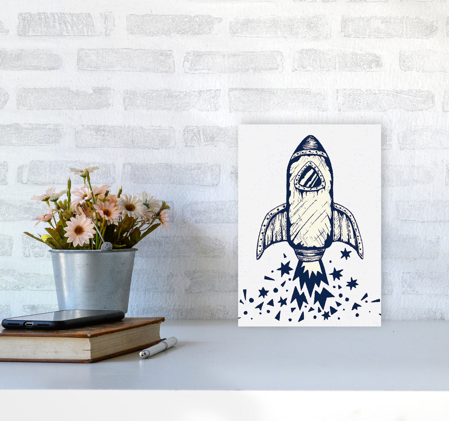 5-4-3-2-1-Blastoff Art Print by Jason Stanley A4 Black Frame