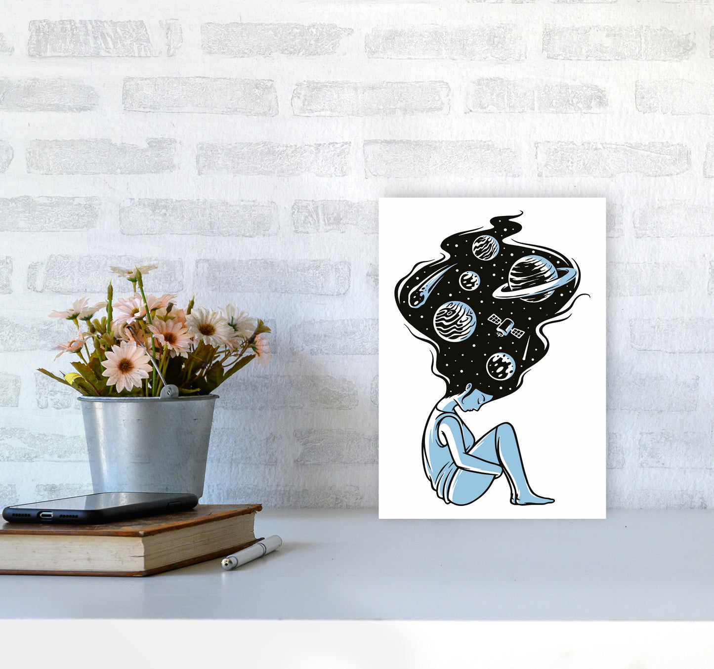 Head In The Clouds Art Print by Jason Stanley A4 Black Frame