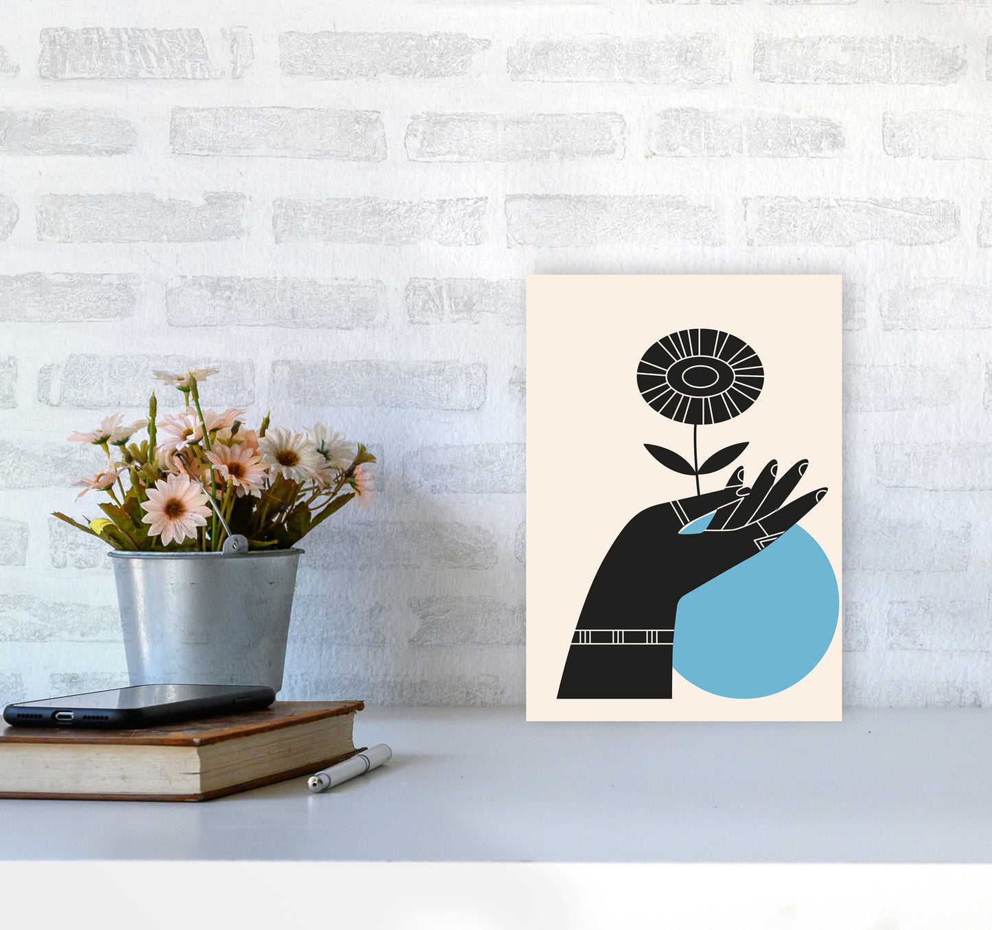 Abstract Hand III Art Print by Jason Stanley A4 Black Frame