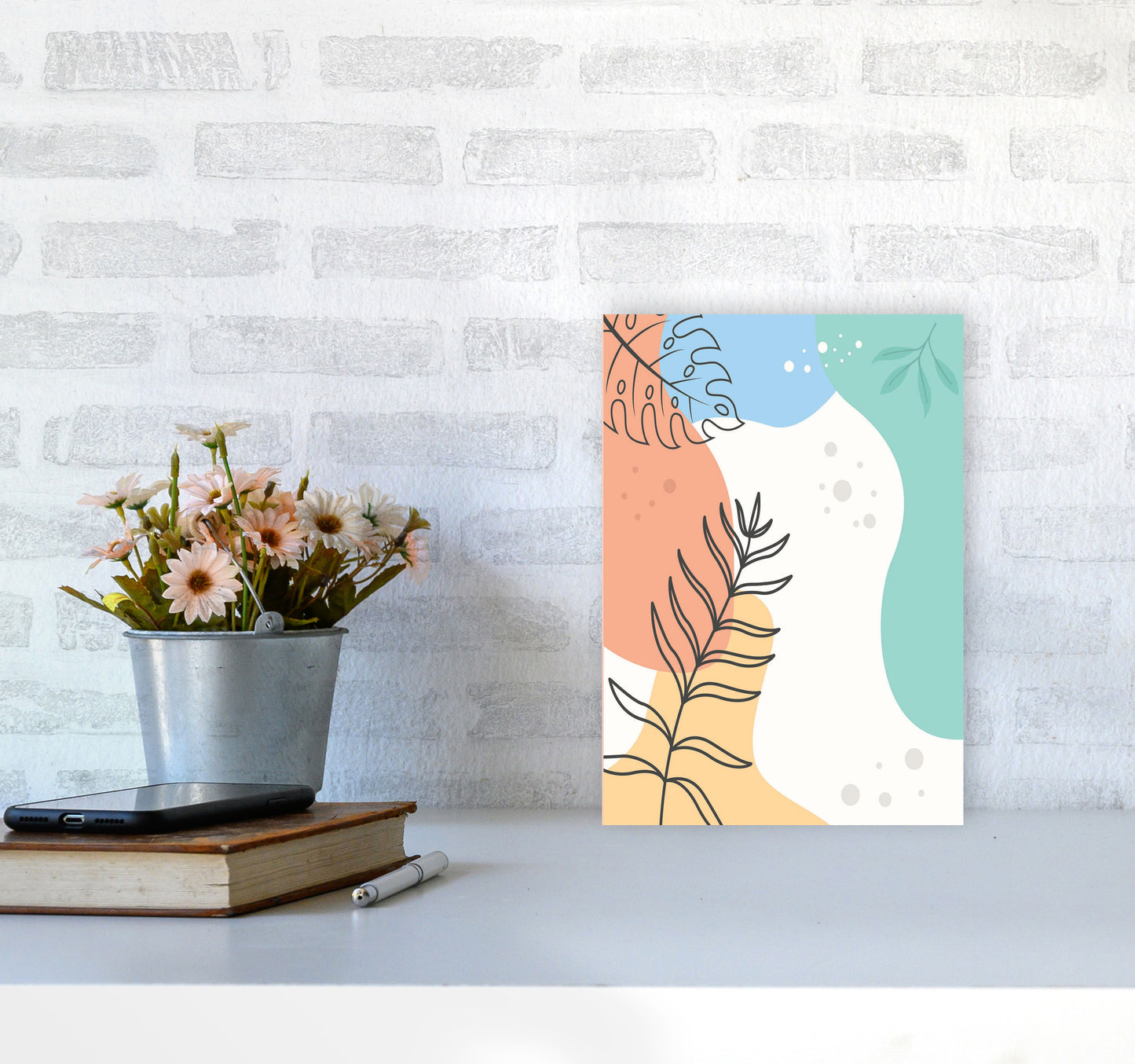 Abstract Leaves II Art Print by Jason Stanley A4 Black Frame