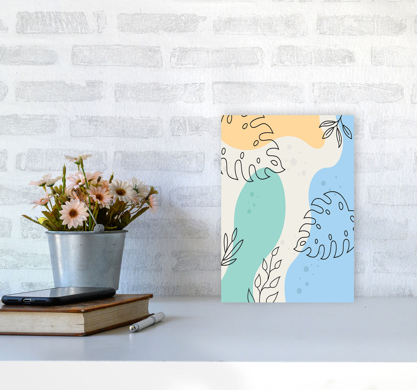 Abstract Leaves I Art Print by Jason Stanley A4 Black Frame