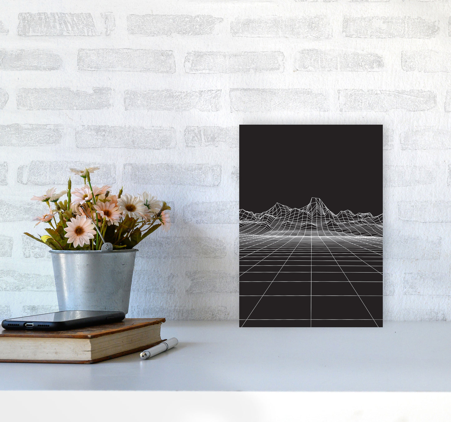 Line Mountains #2 Art Print by Jason Stanley A4 Black Frame