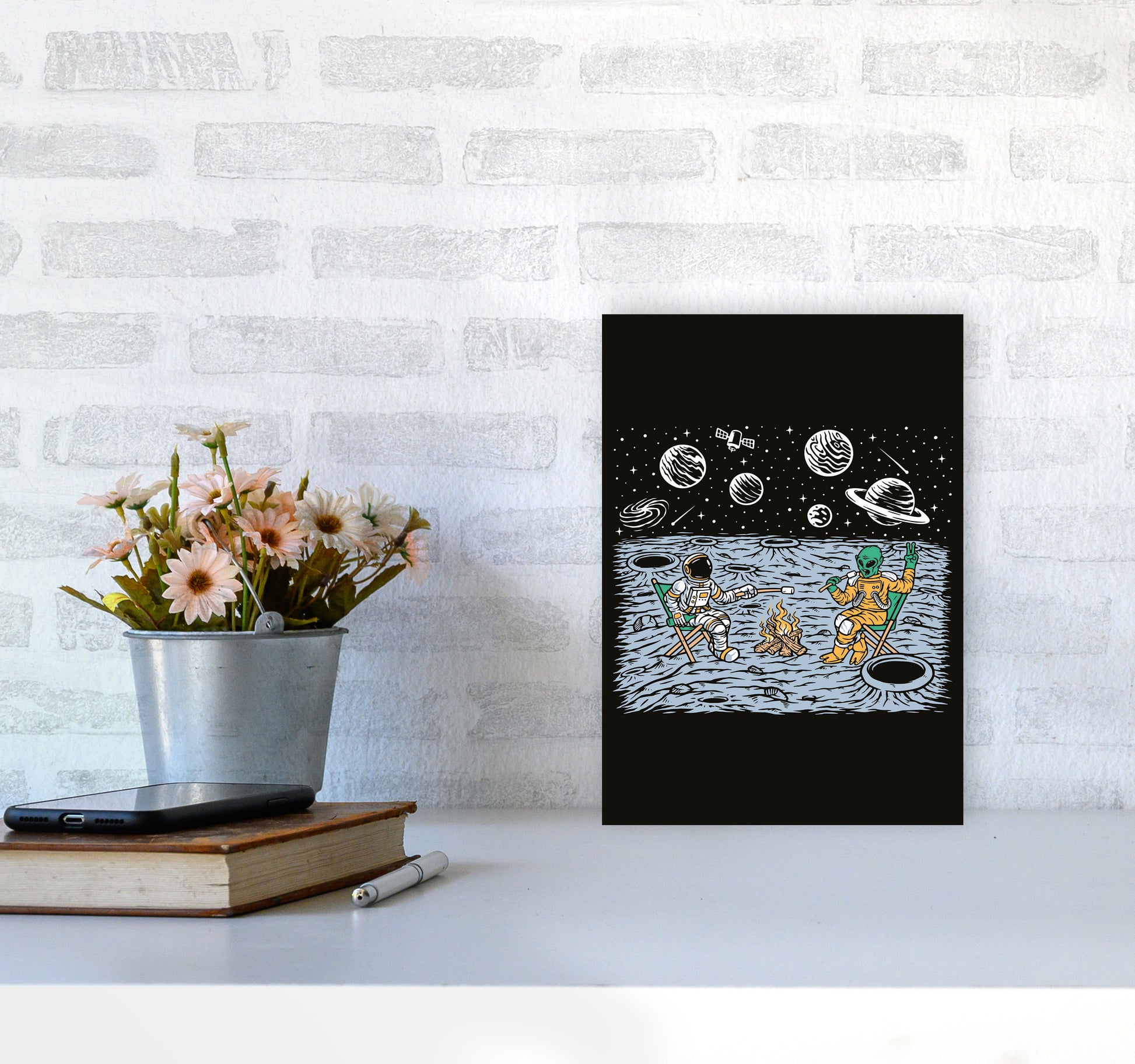 Space Camp Vibes Art Print by Jason Stanley A4 Black Frame