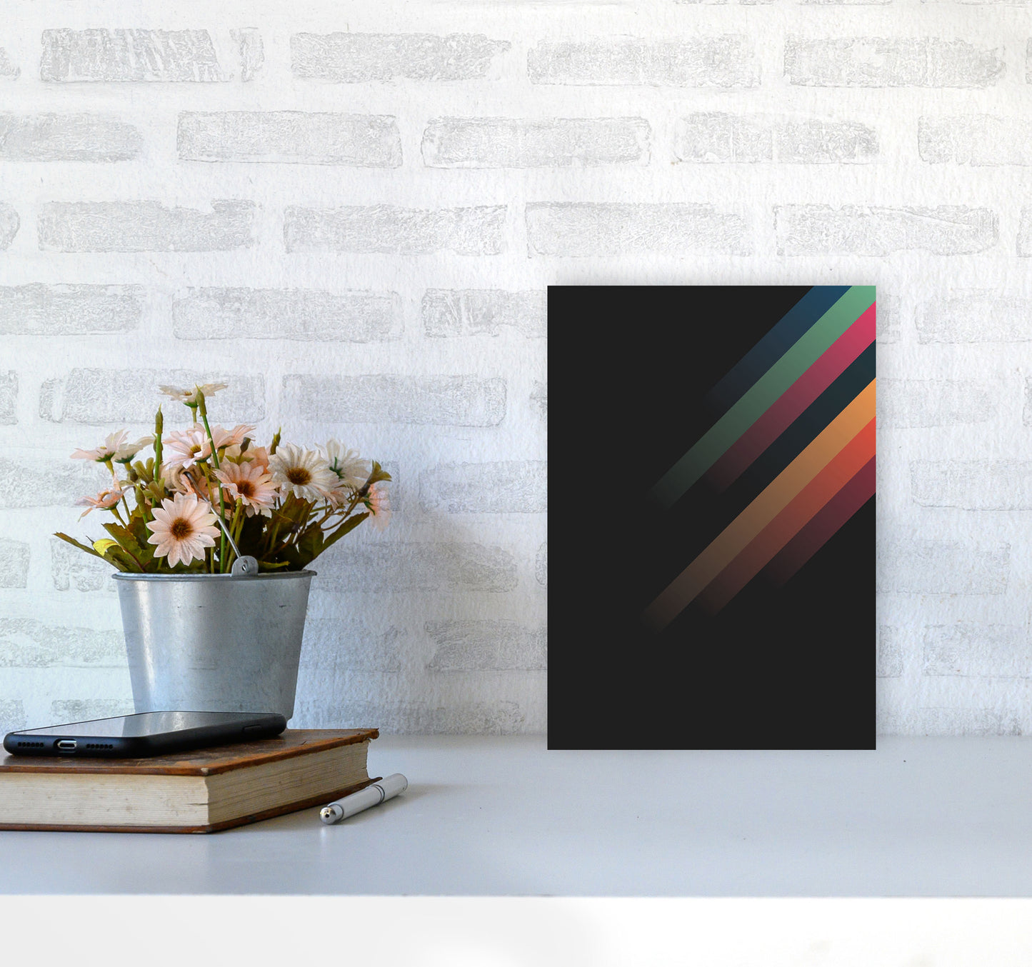 Faded Stripes 2 Art Print by Jason Stanley A4 Black Frame