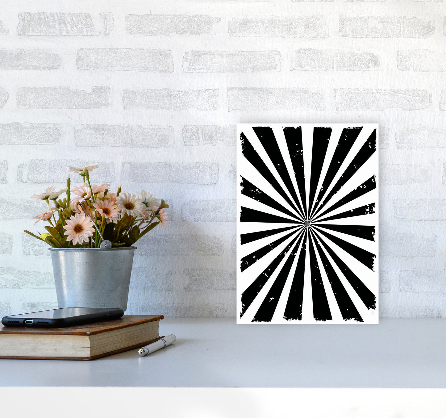 Black Sun Rays Art Print by Jason Stanley A4 Black Frame