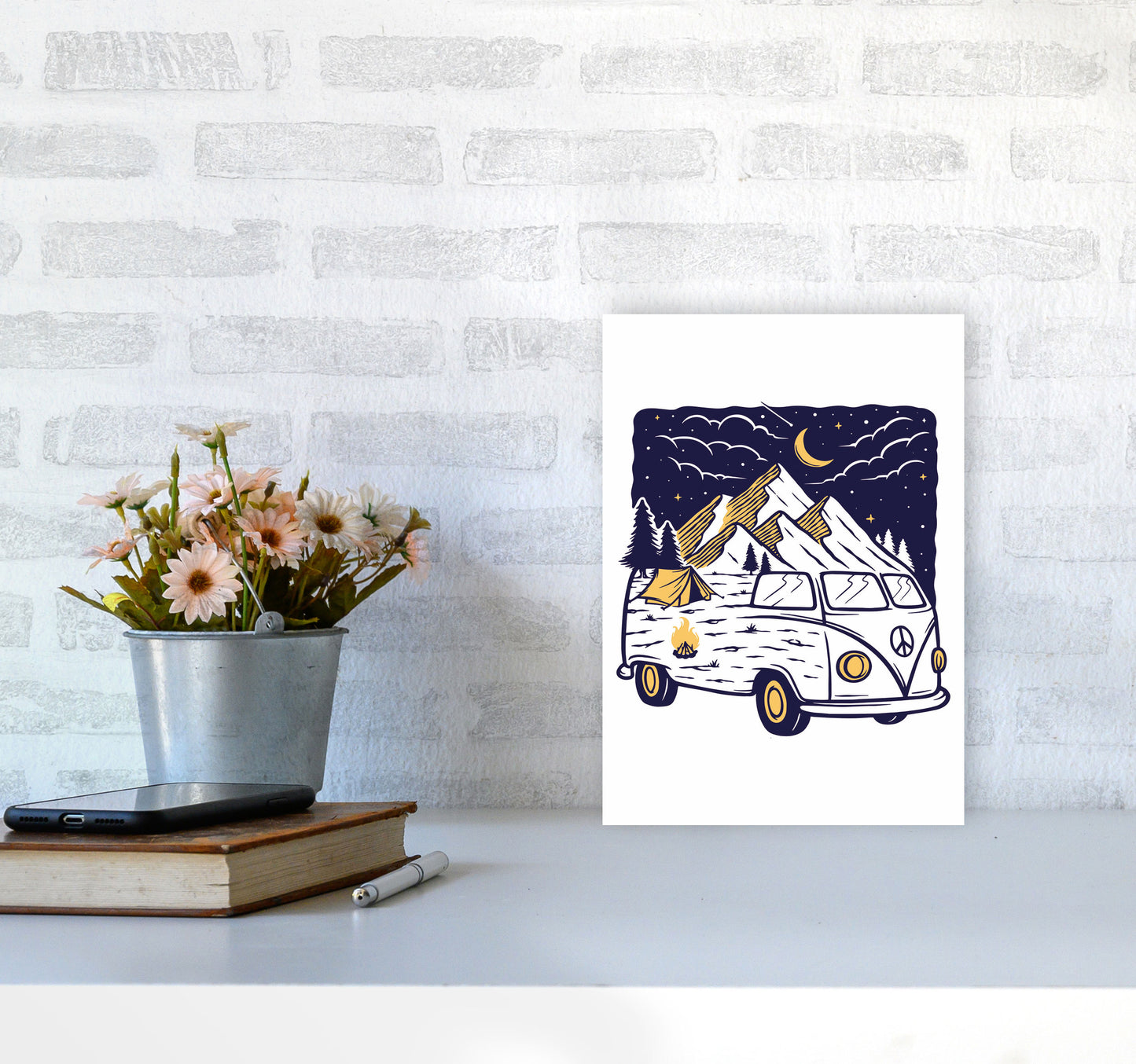 Camping Is Fun Art Print by Jason Stanley A4 Black Frame