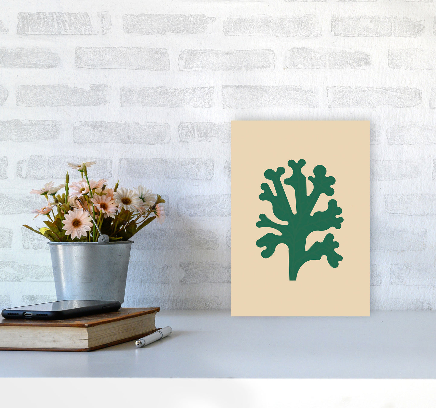 Cutout Seaweed Art Print by Jason Stanley A4 Black Frame