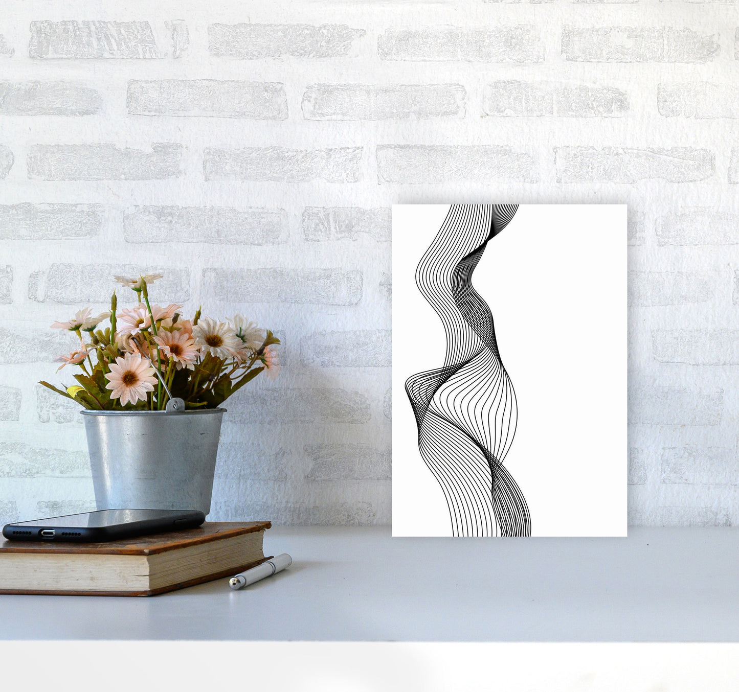 Line Wobbles Art Print by Jason Stanley A4 Black Frame