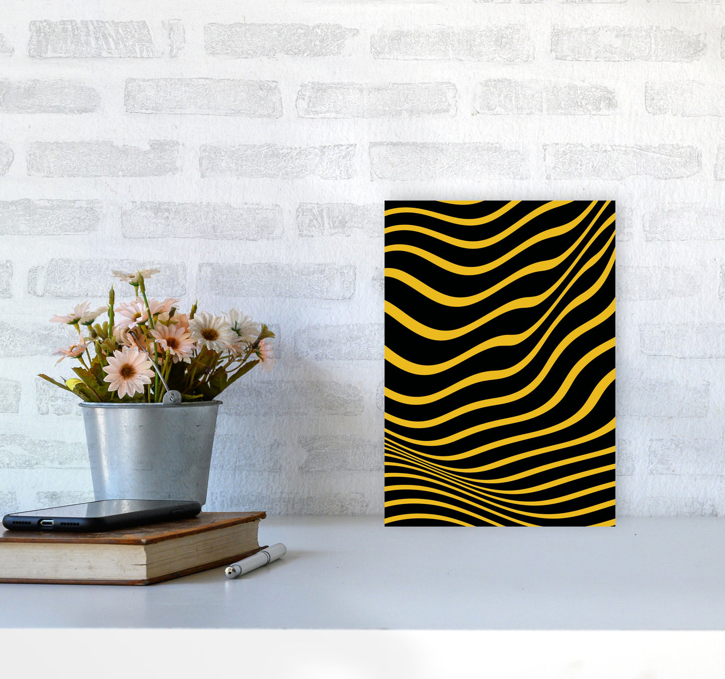 Yellow Vibes Art Print by Jason Stanley A4 Black Frame