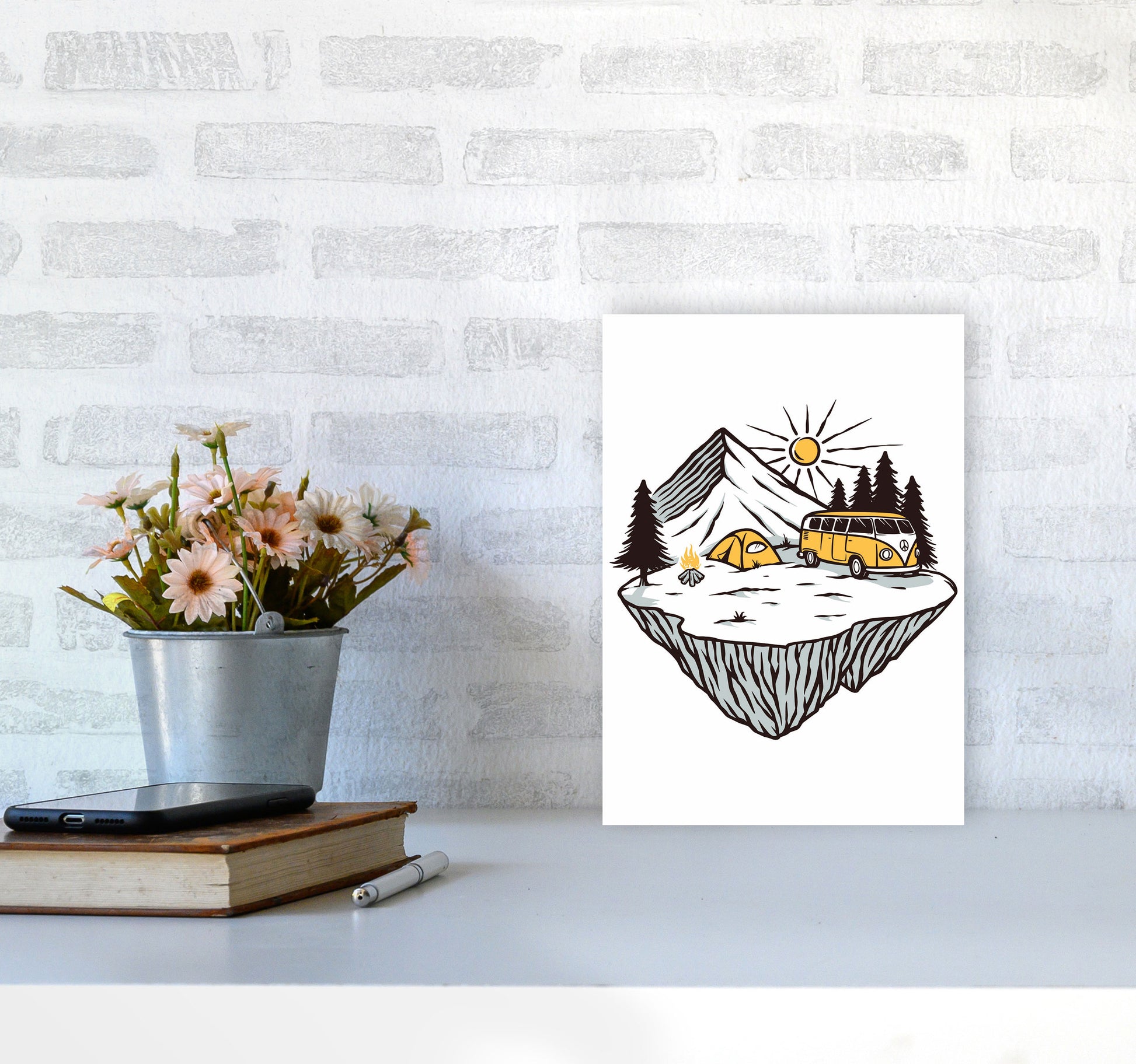 Camp Vibes Art Print by Jason Stanley A4 Black Frame
