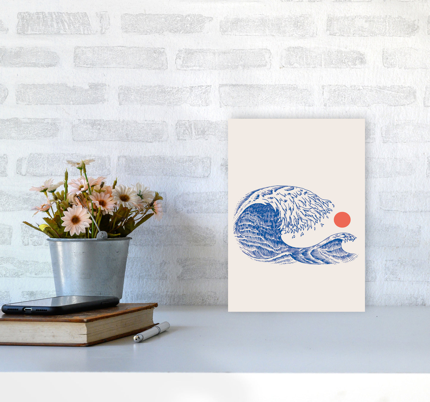 The Wave II Art Print by Jason Stanley A4 Black Frame