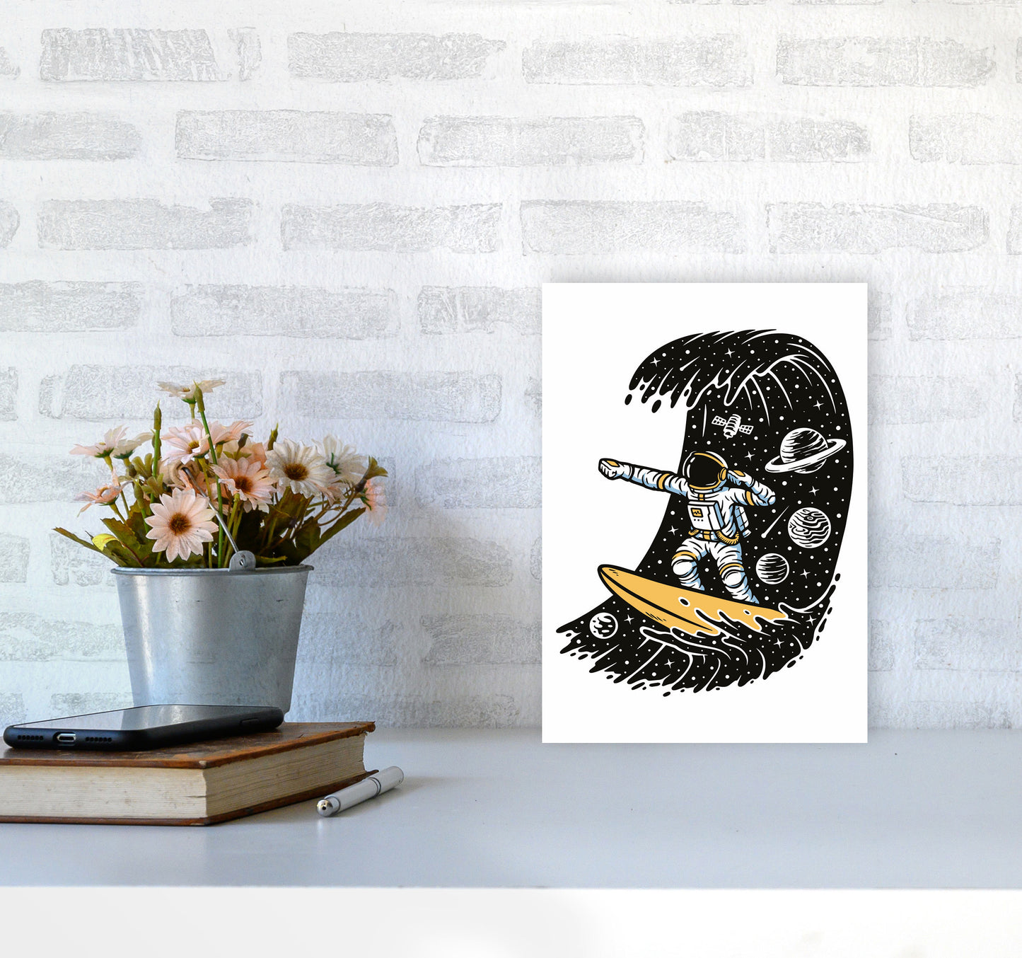 Surf's Up Art Print by Jason Stanley A4 Black Frame