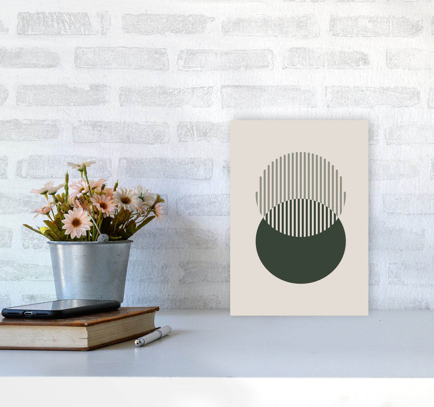 Minimal Abstract Circles III Art Print by Jason Stanley A4 Black Frame