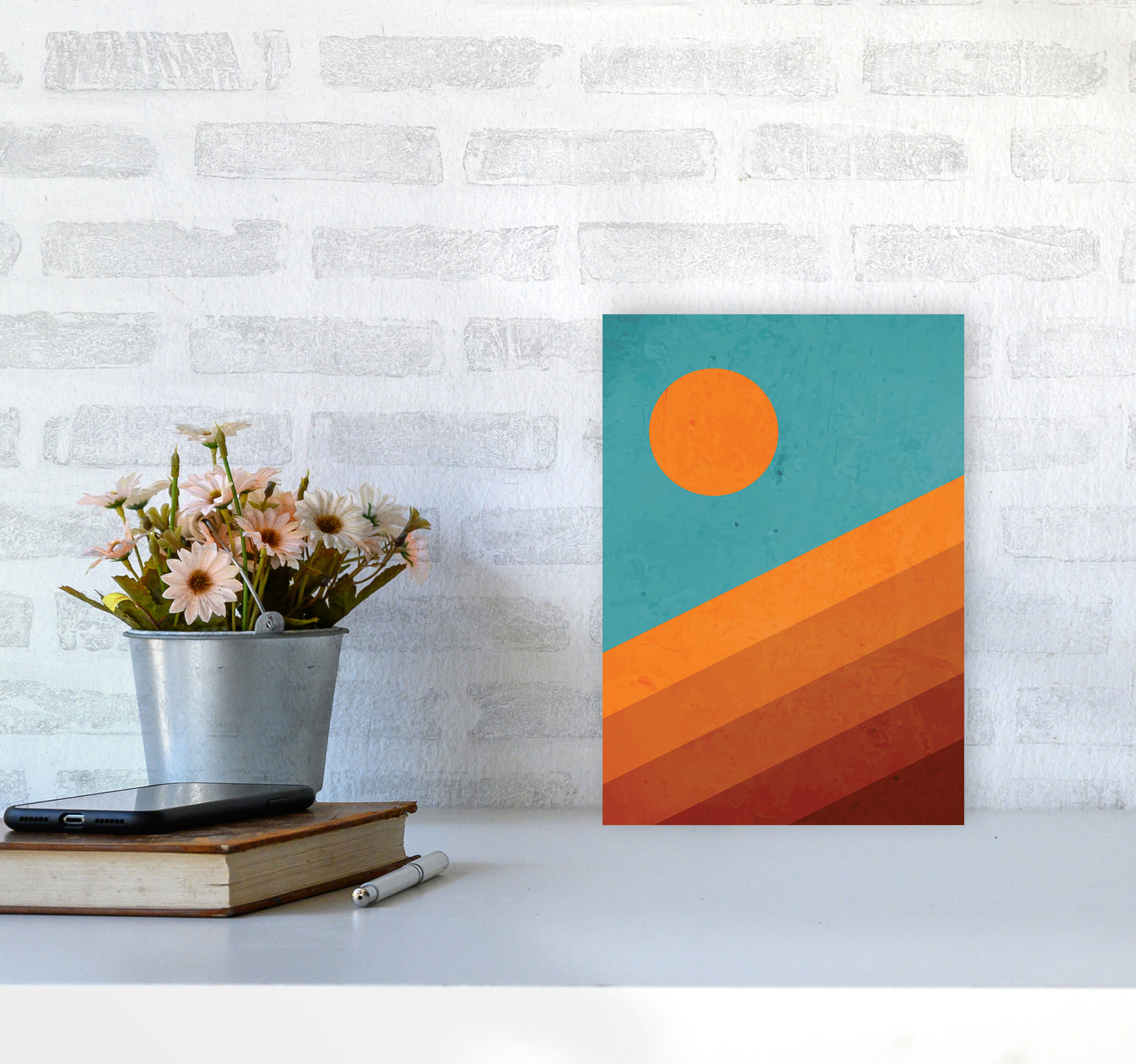 Abstract Mountain Sunrise I Art Print by Jason Stanley A4 Black Frame