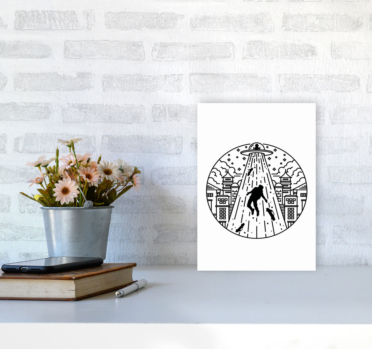 Alien Invasion Art Print by Jason Stanley A4 Black Frame