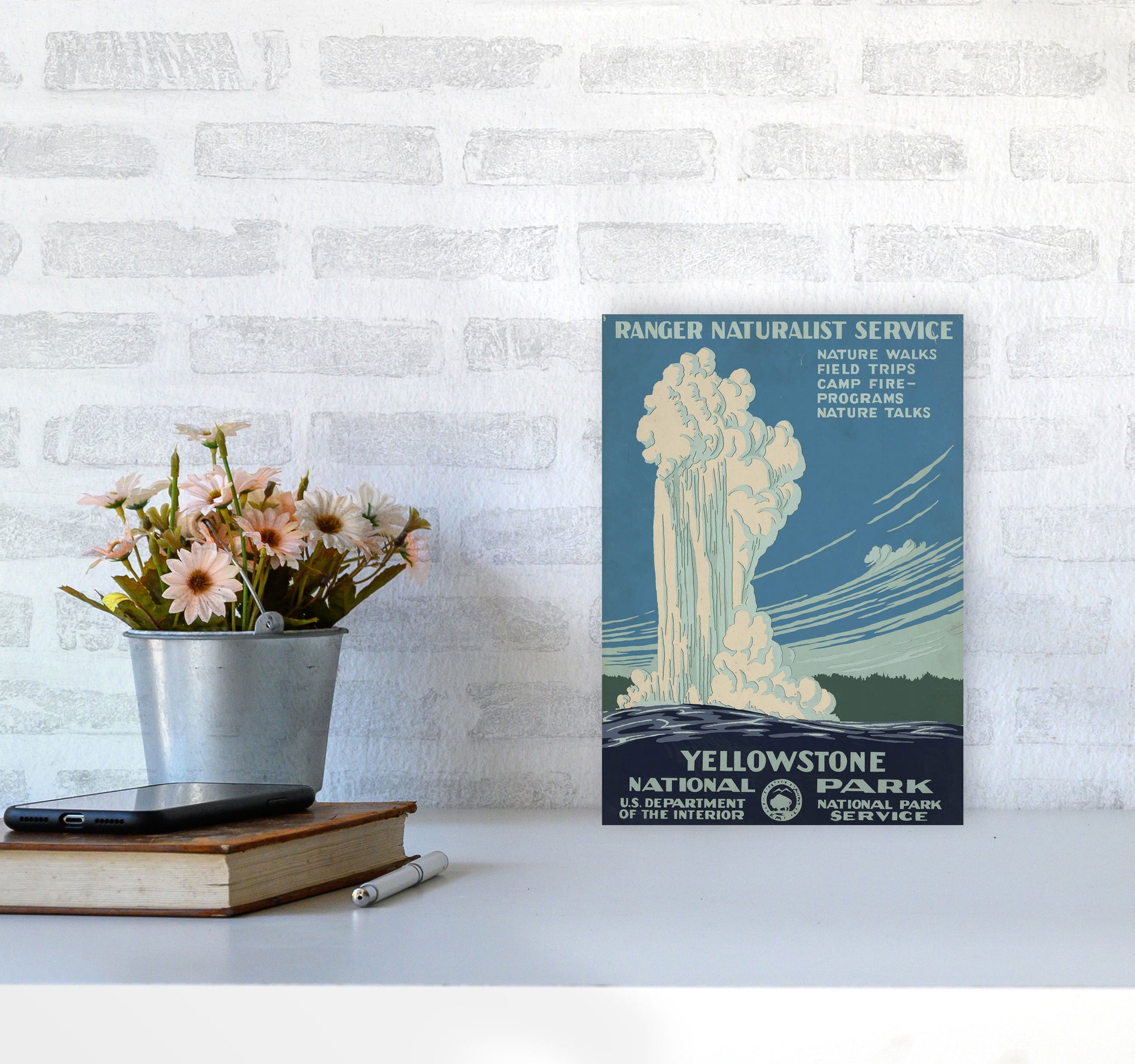 Yellowstone National Park Art Print by Jason Stanley A4 Black Frame