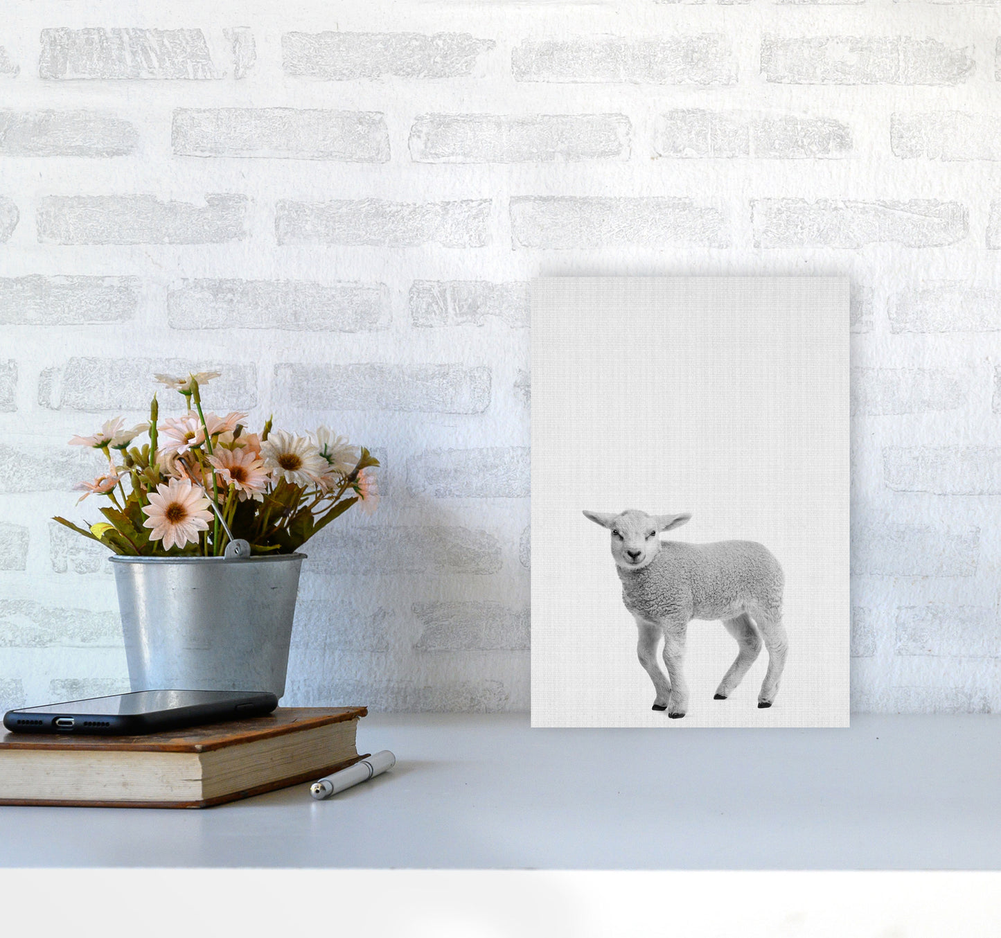 Lamb Art Print by Jason Stanley A4 Black Frame