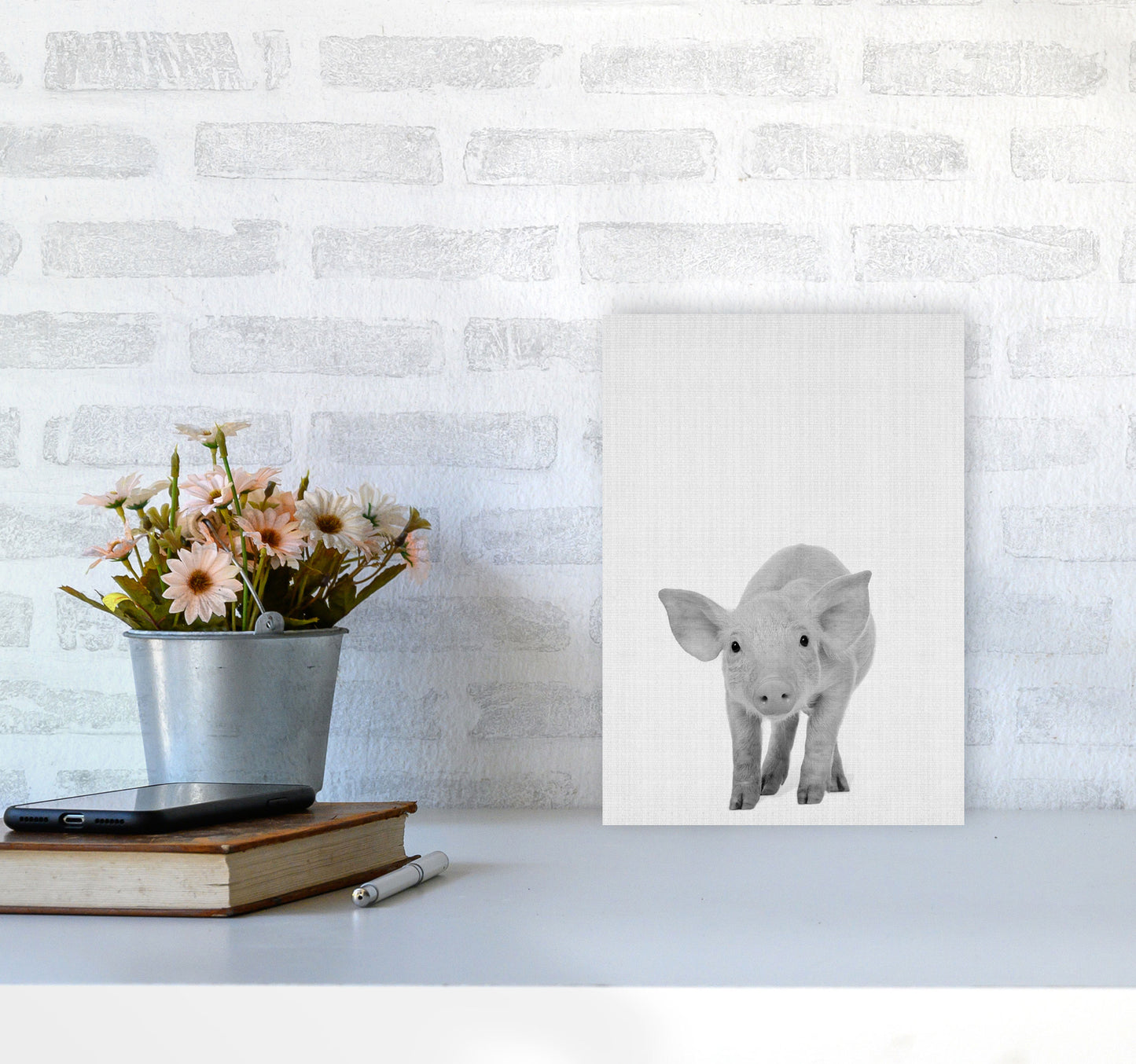 The Cutest Pig Art Print by Jason Stanley A4 Black Frame